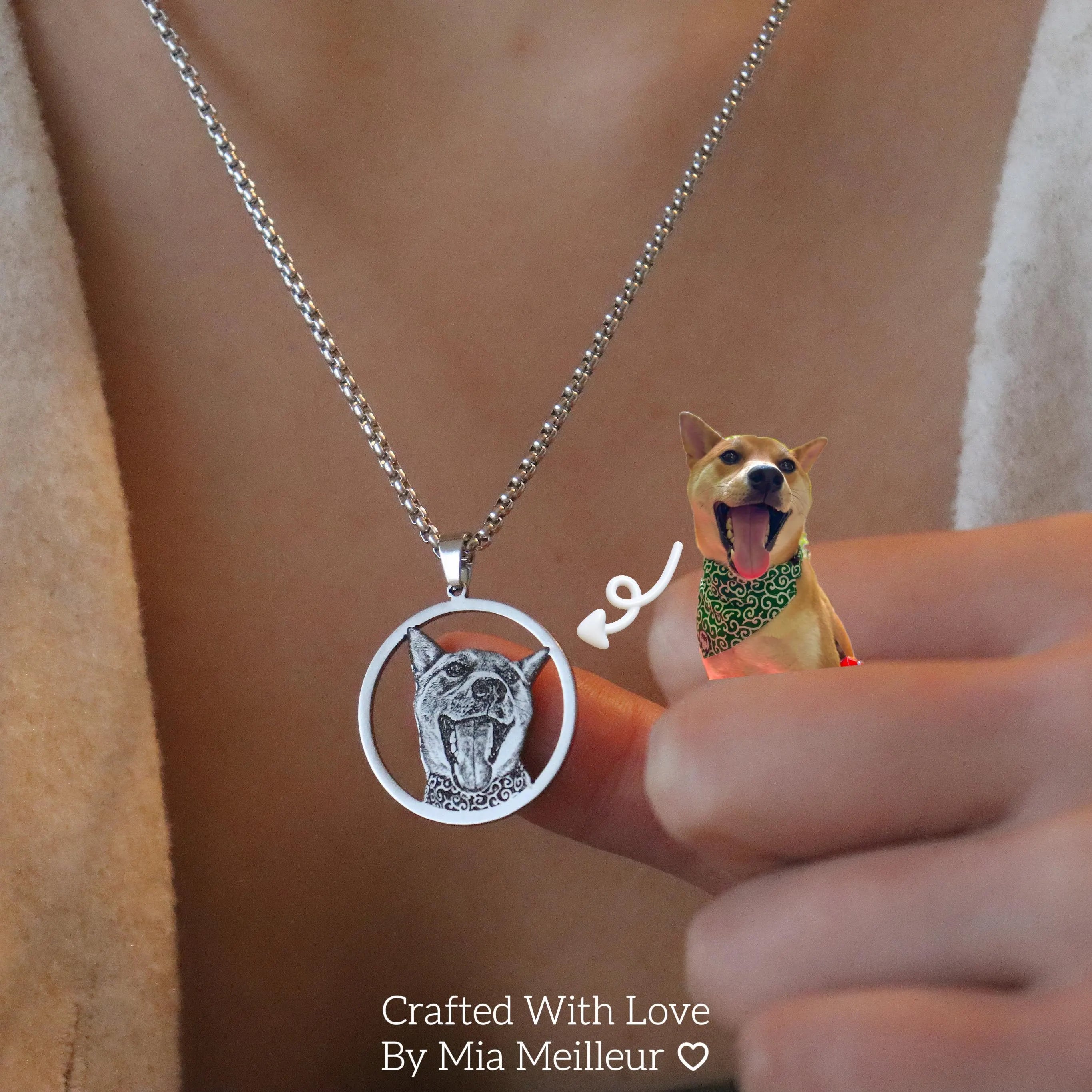 Personalized Pet Portrait Halo Necklace