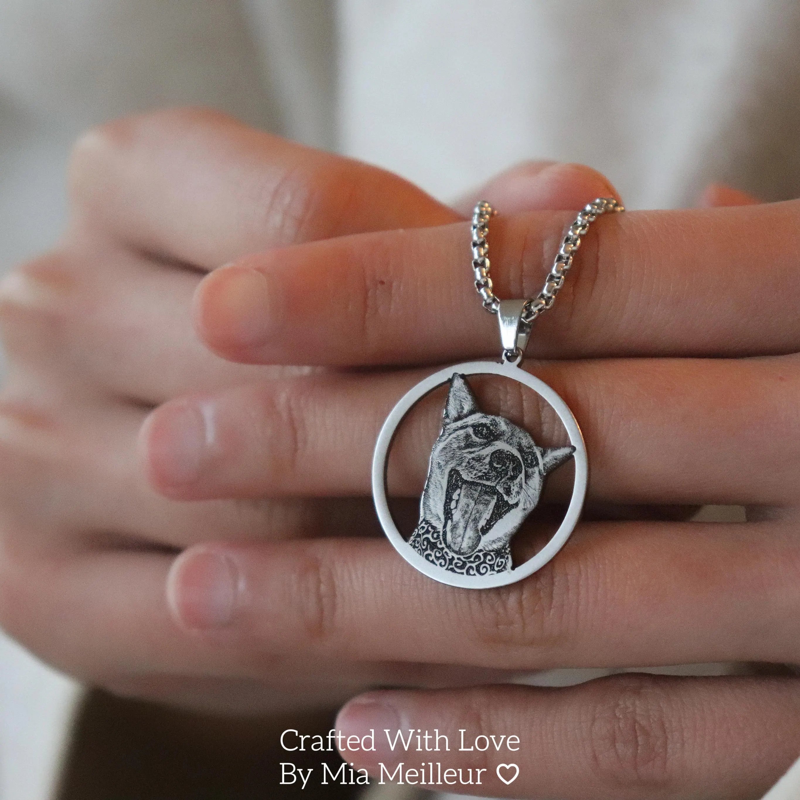 Personalized Pet Portrait Halo Necklace