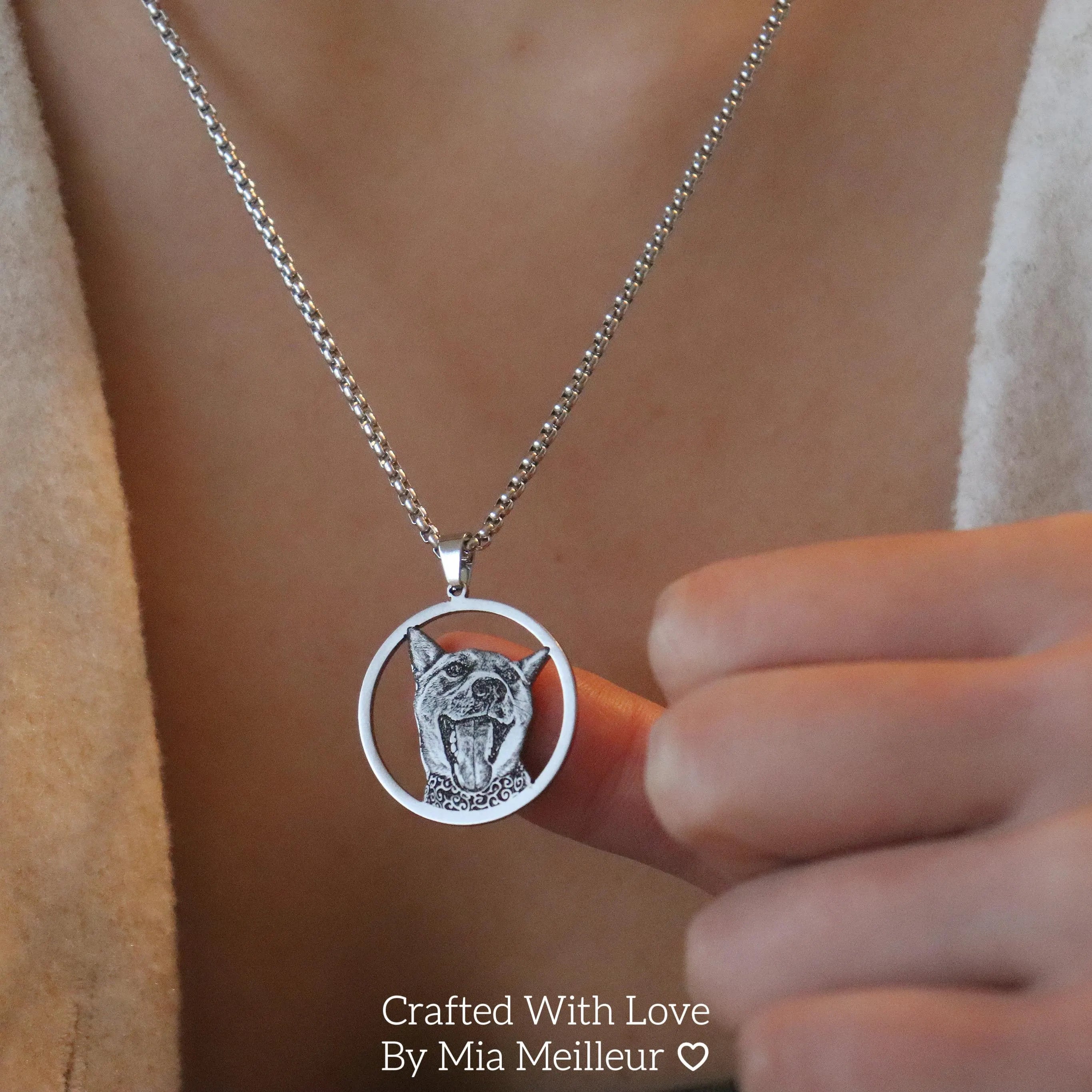 Personalized Pet Portrait Halo Necklace
