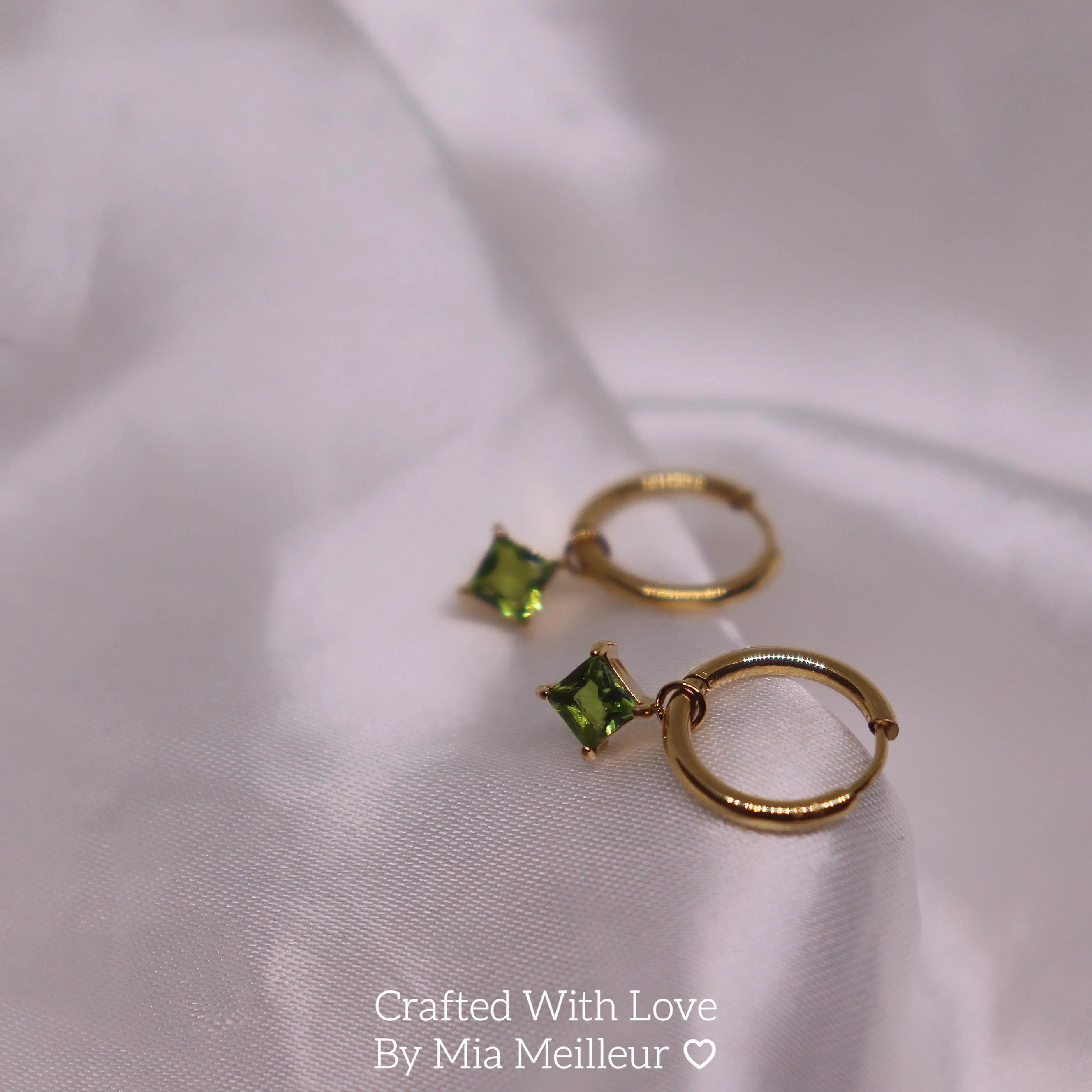 Dainty Gemstone Hoop Earrings