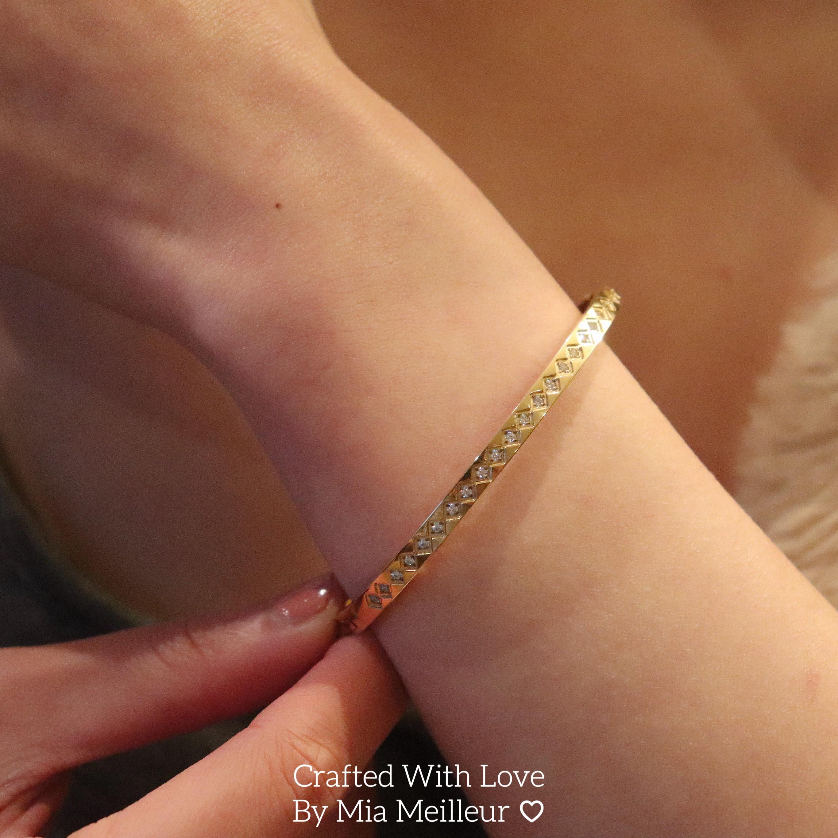 Half Eternity Gold Bangle Bracelet