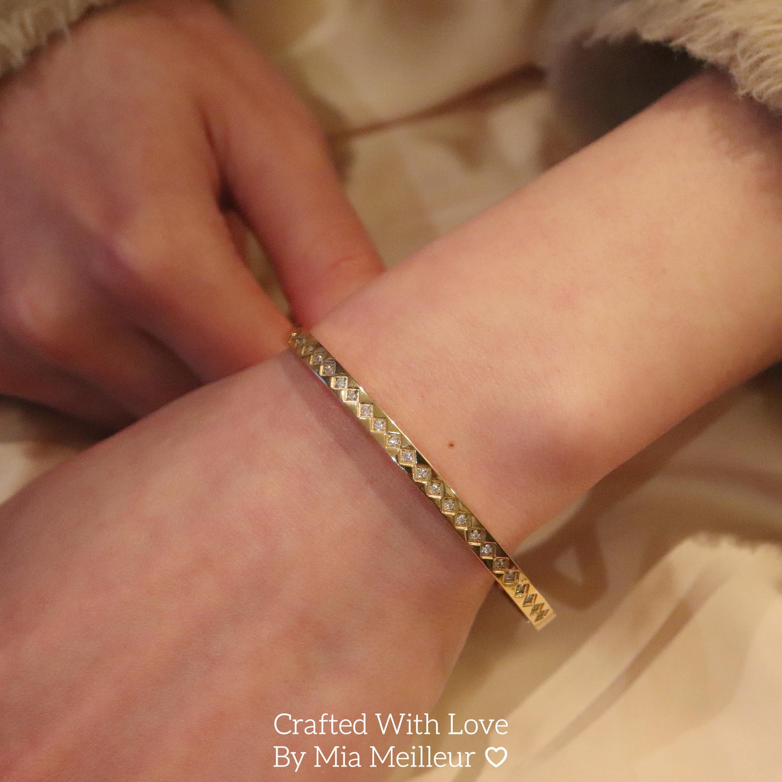 Half Eternity Gold Bangle Bracelet