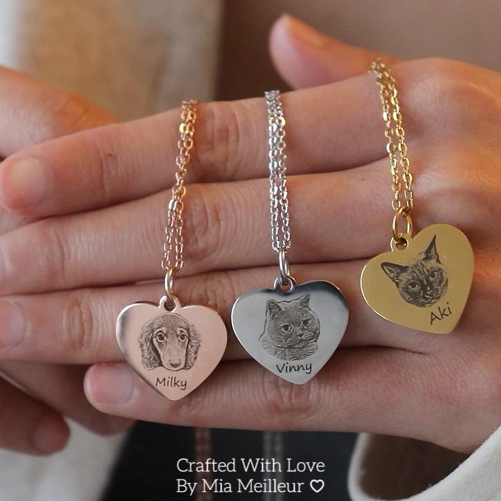 Personalized Pet Portrait Halo Necklace