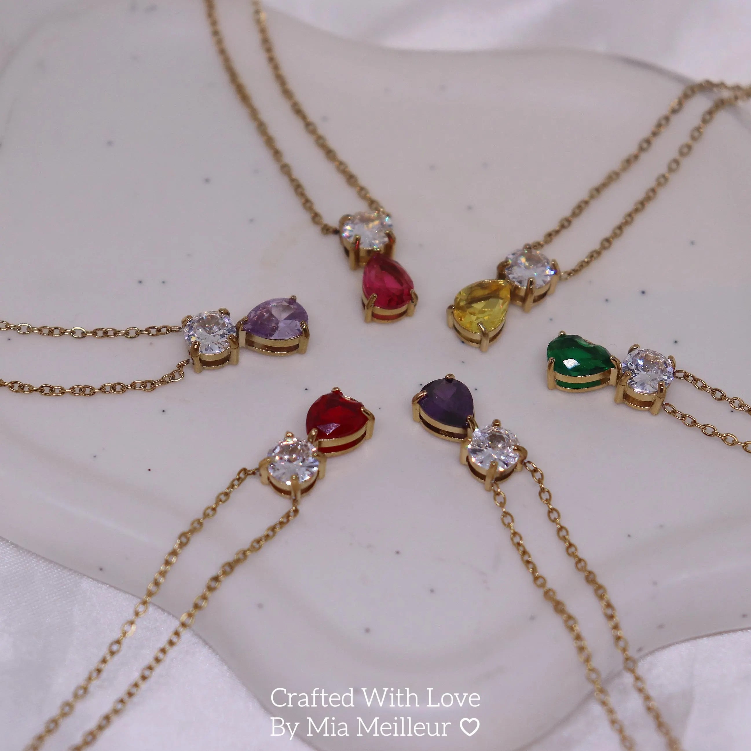 Teardrop Birthstone Necklace