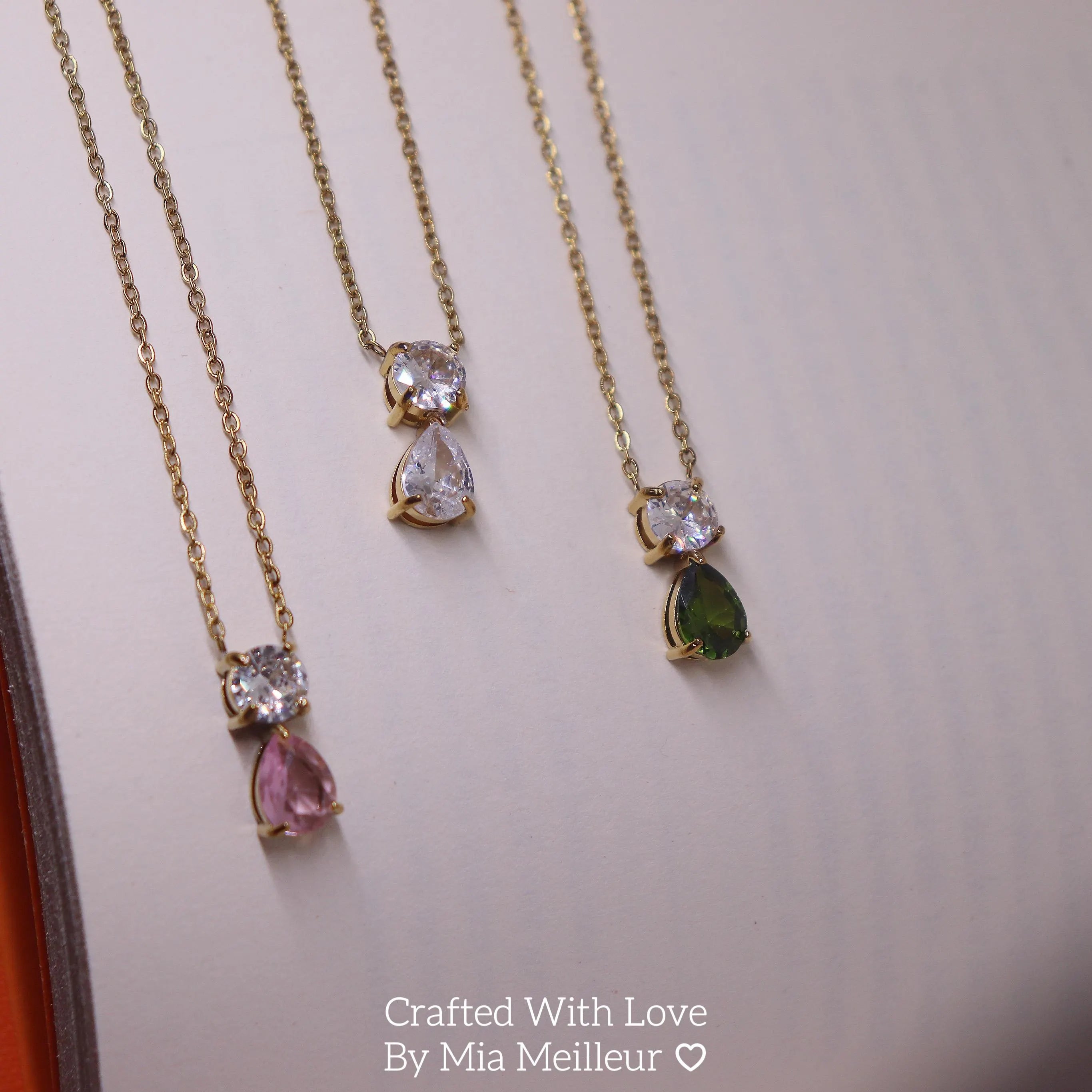 Teardrop Birthstone Necklace