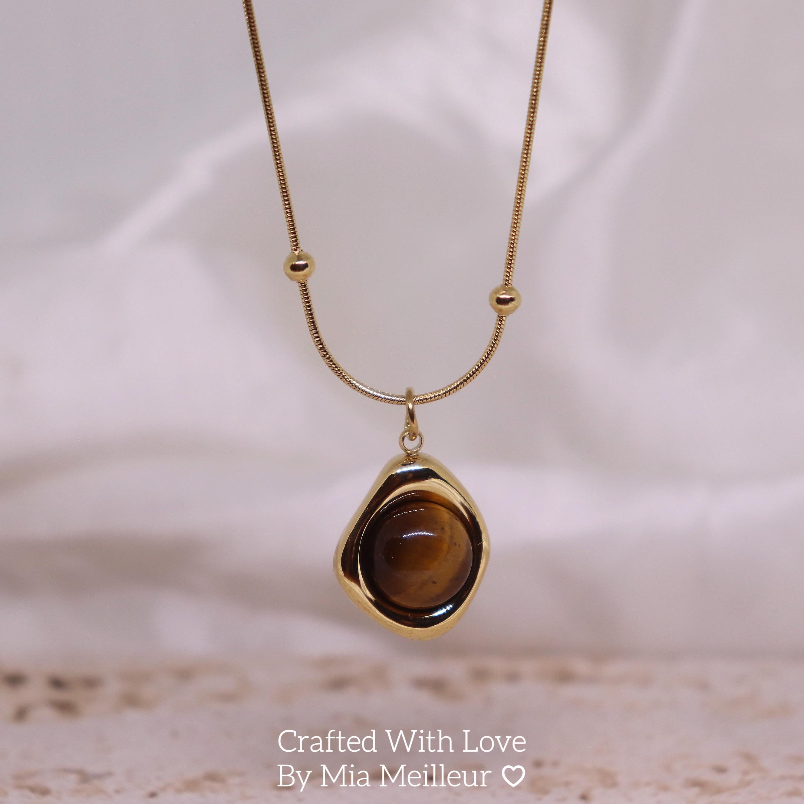 Vintage Tiger’s Eye Drop Necklace