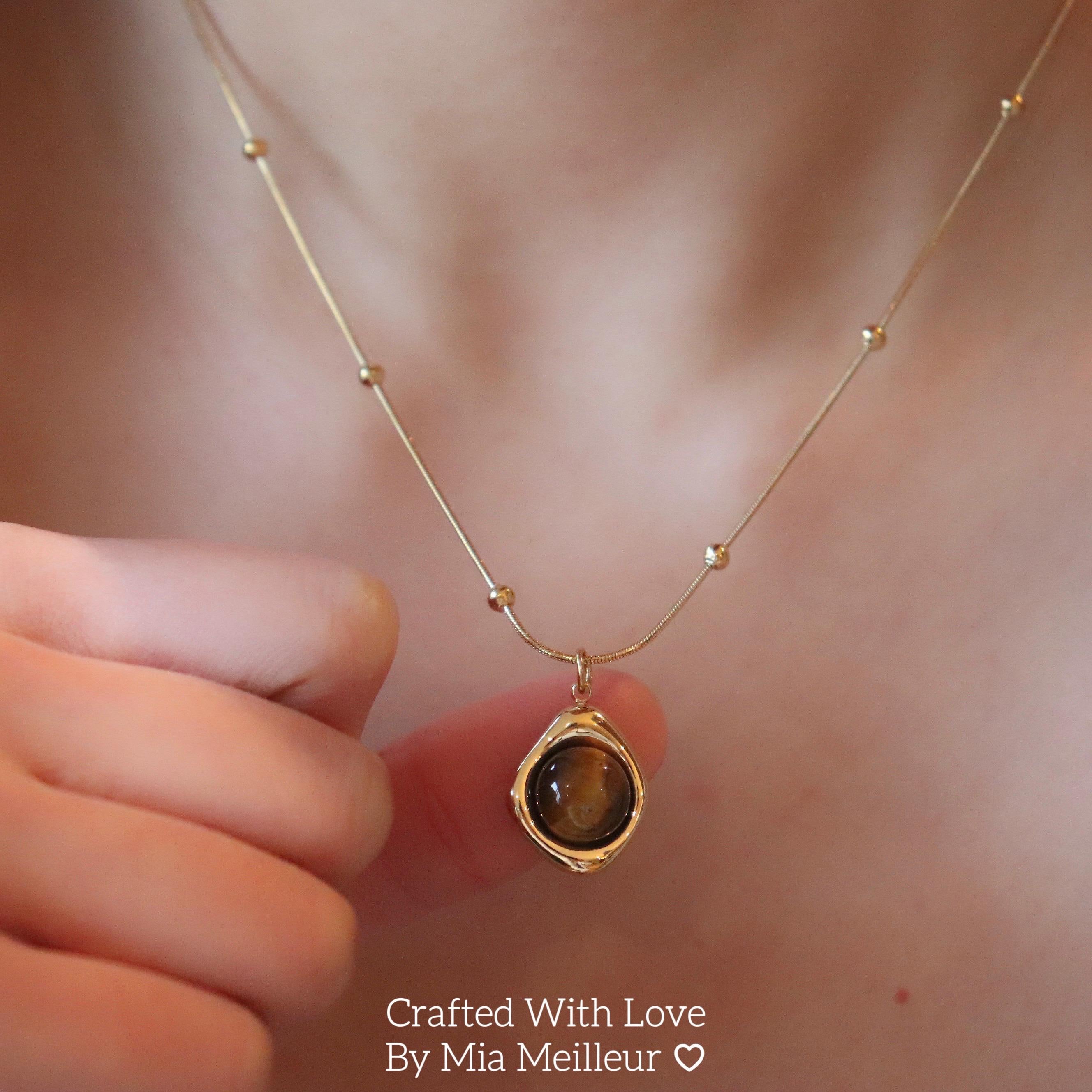 Vintage Tiger’s Eye Drop Necklace