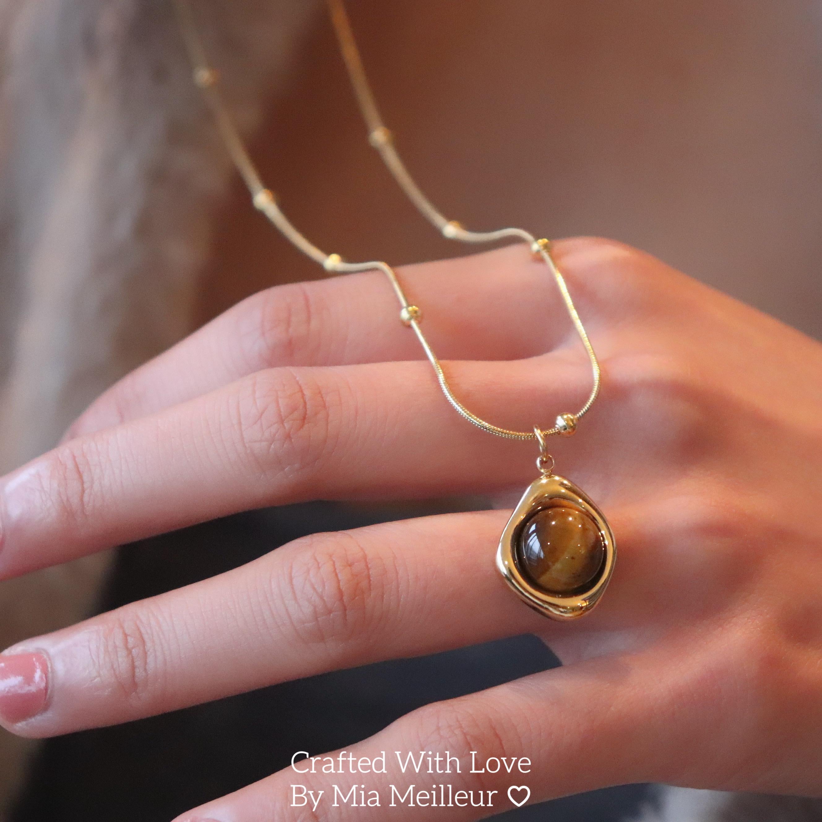 Vintage Tiger’s Eye Drop Necklace