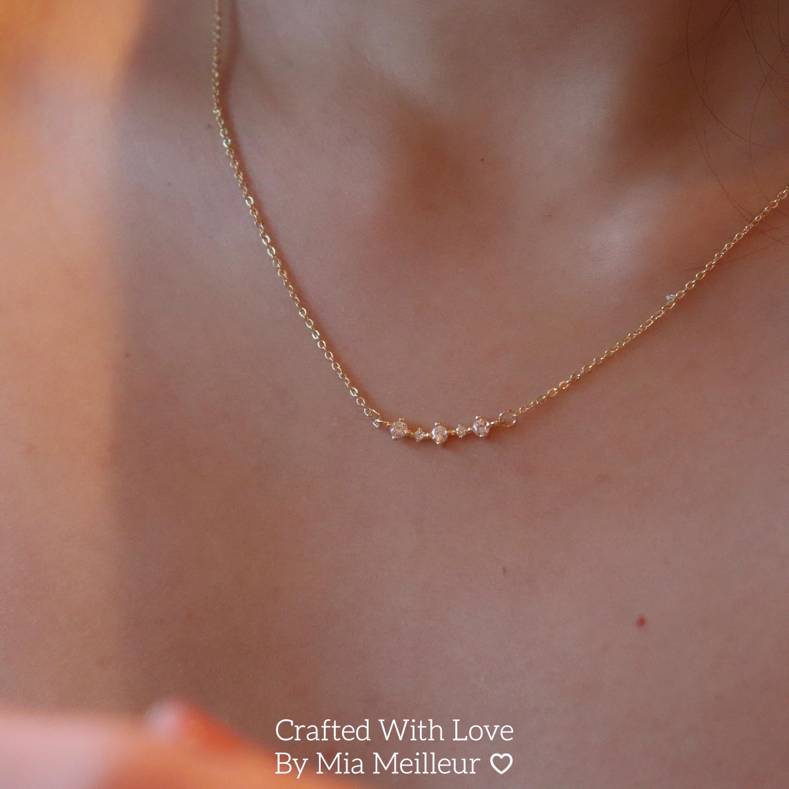 Minimalist Diamond Cluster Necklace