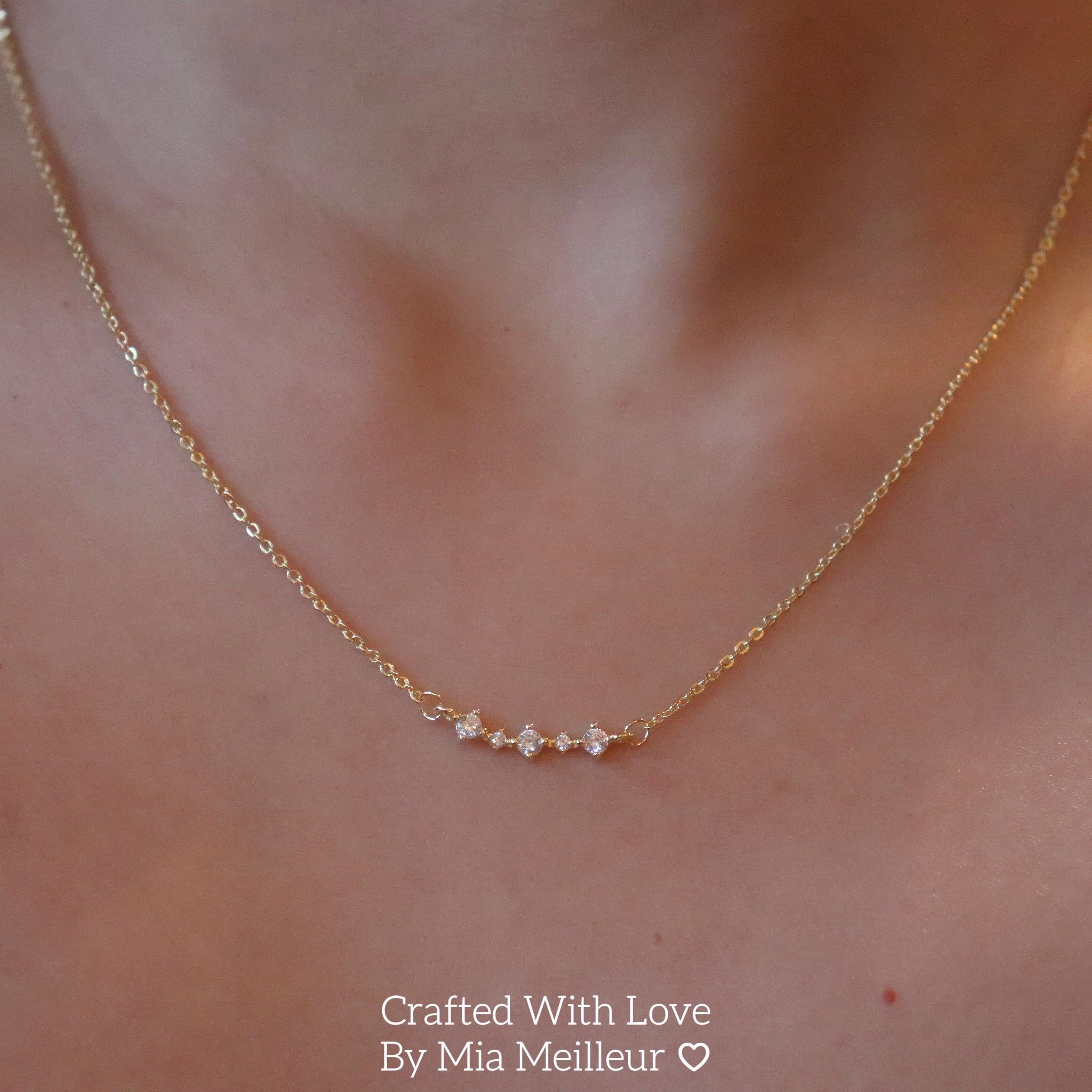 Minimalist Diamond Cluster Necklace
