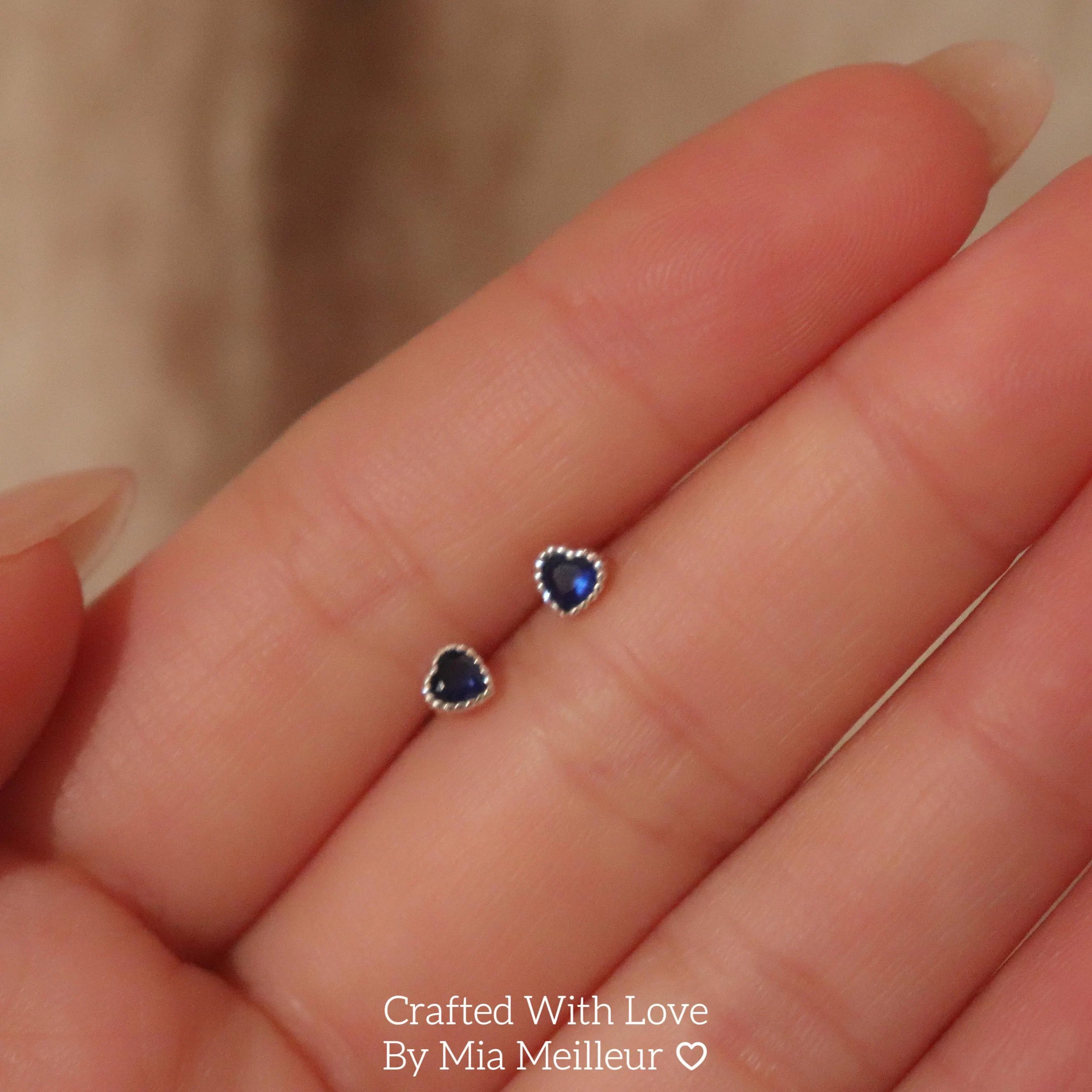 Tiny Love Heart Stud Earrings