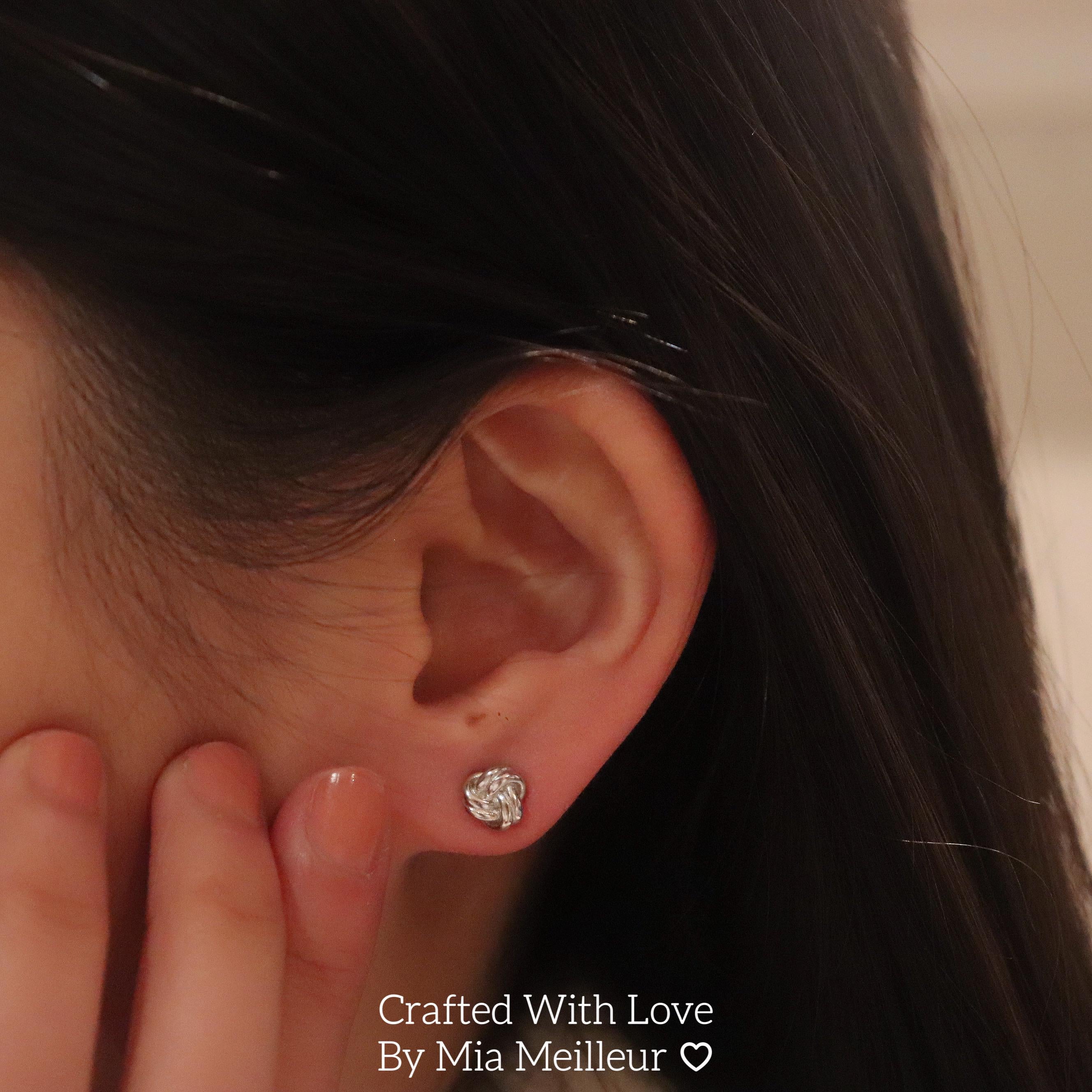 Love Knot Earrings, Dainty Studs in Gold & Sterling Silver