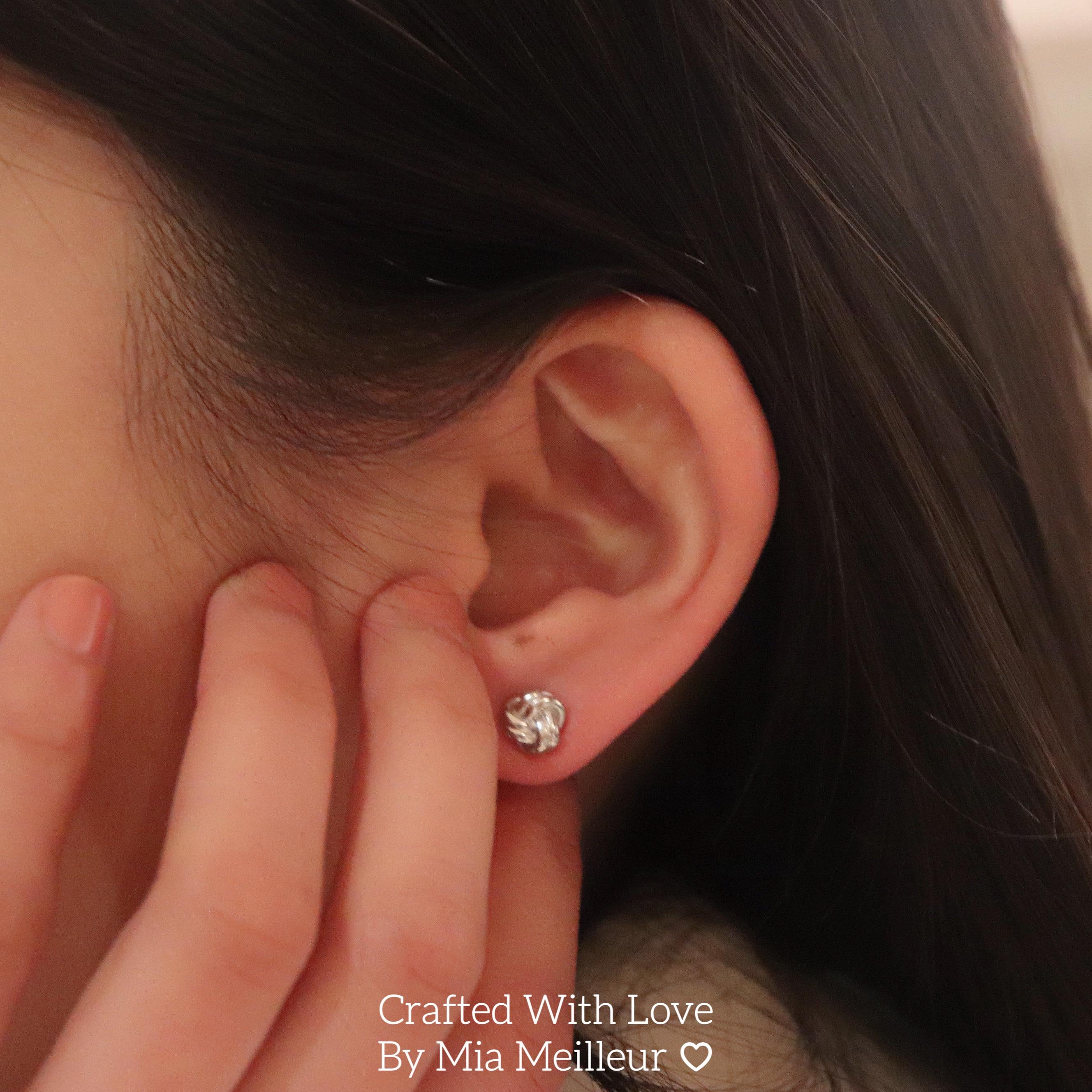 Love Knot Earrings, Dainty Studs in Gold & Sterling Silver