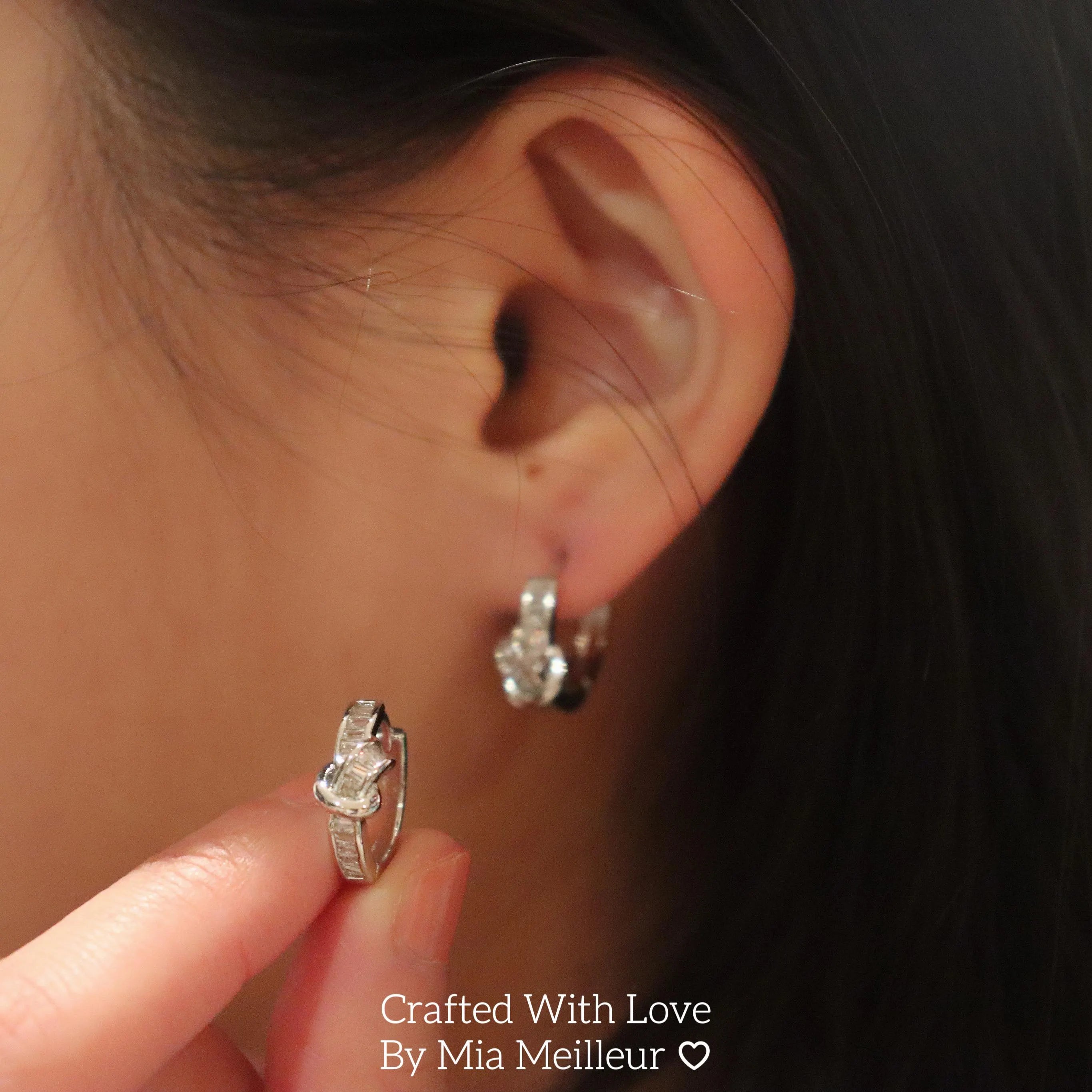Diamond Knot Hoop Earrings