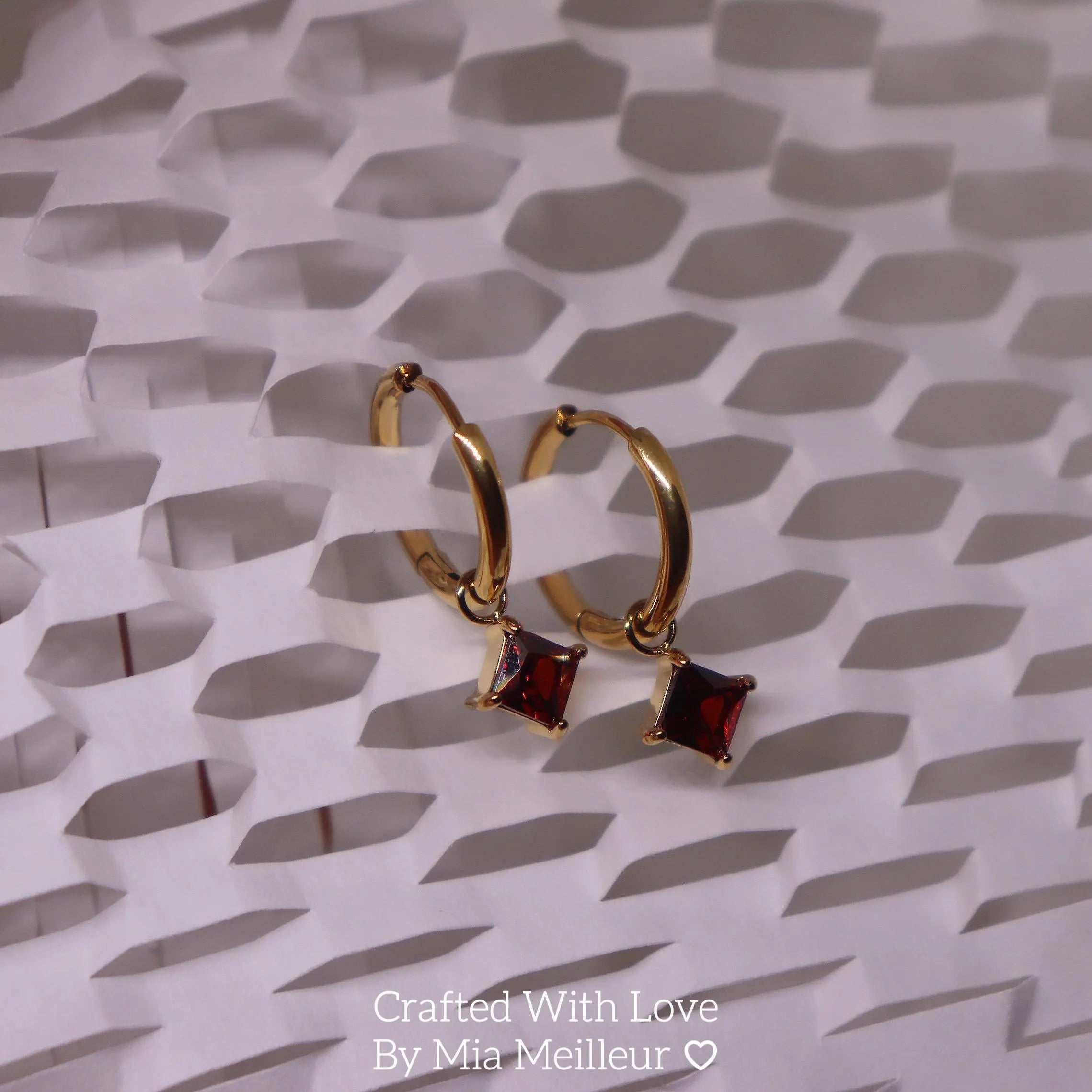 Dainty Gemstone Hoop Earrings