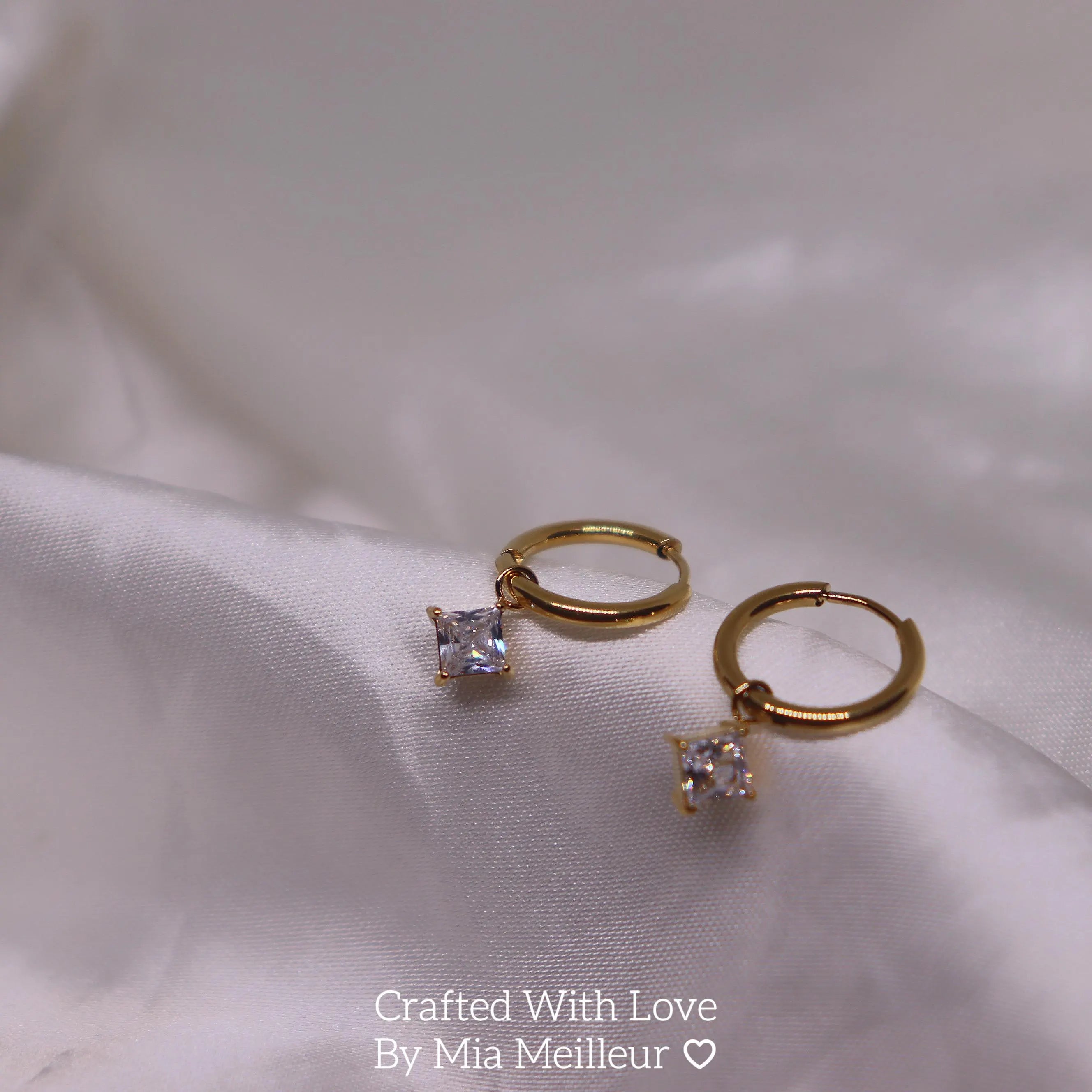 Dainty Gemstone Hoop Earrings