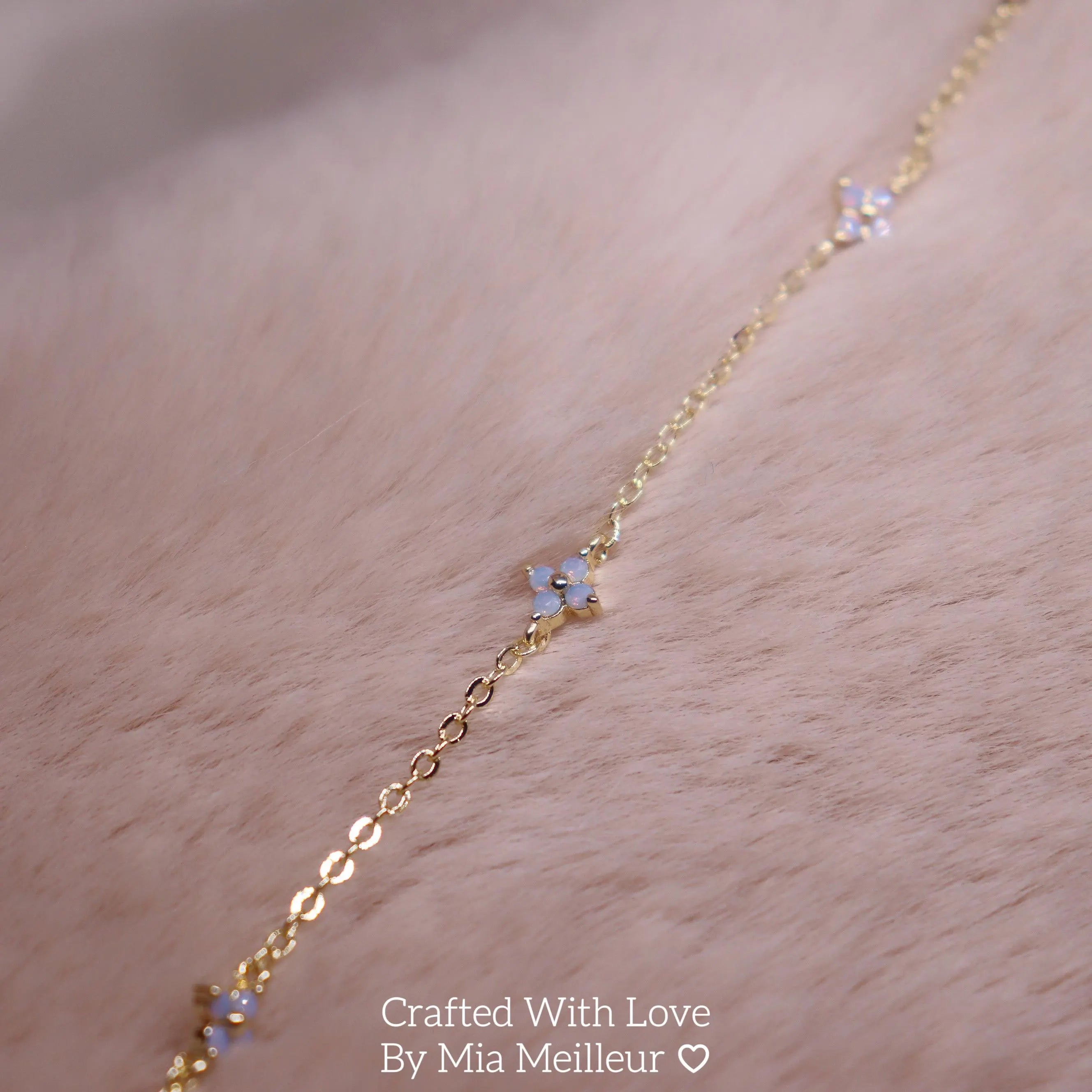 Dainty Blue Flower Bracelet