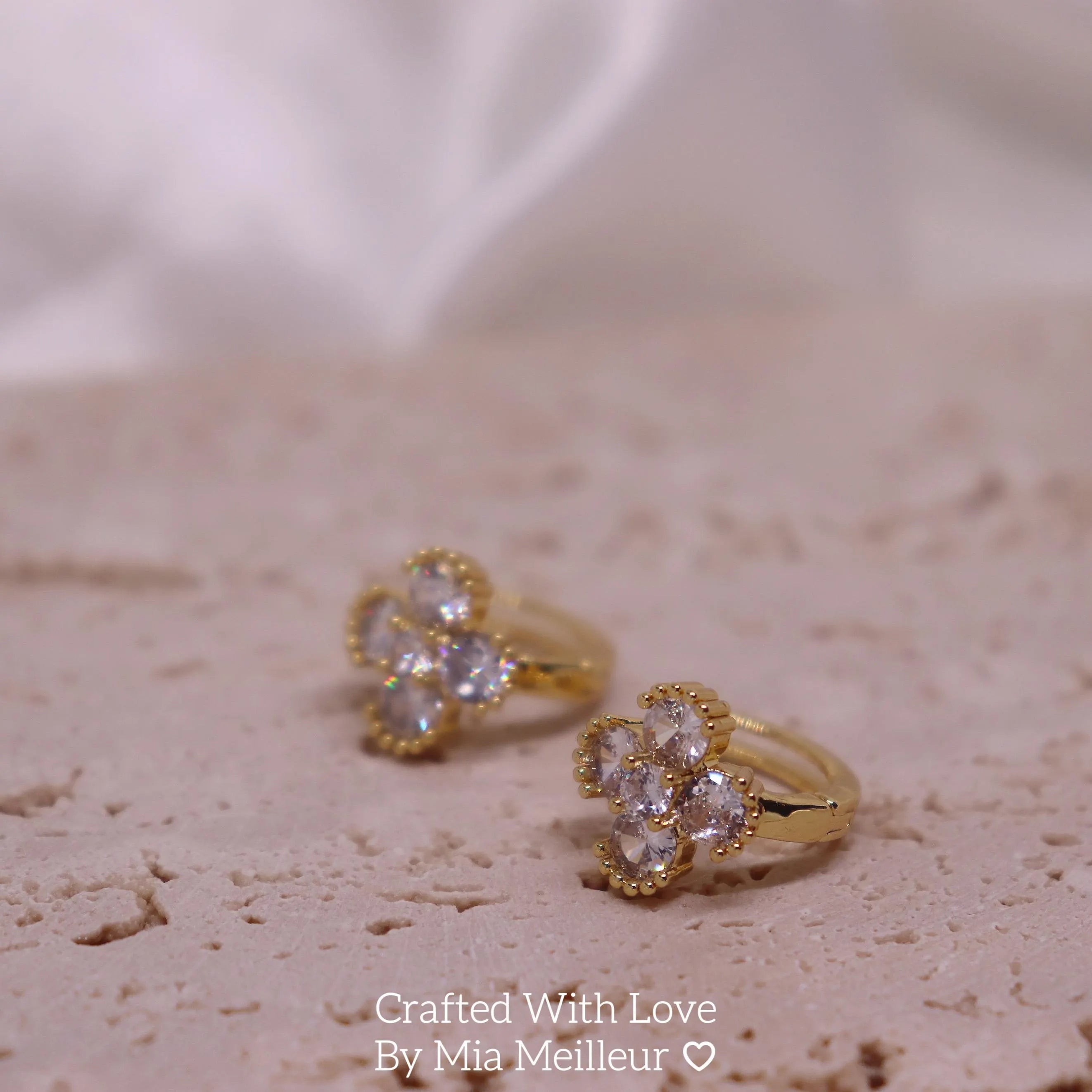 Flower Huggie Hoop Earrings