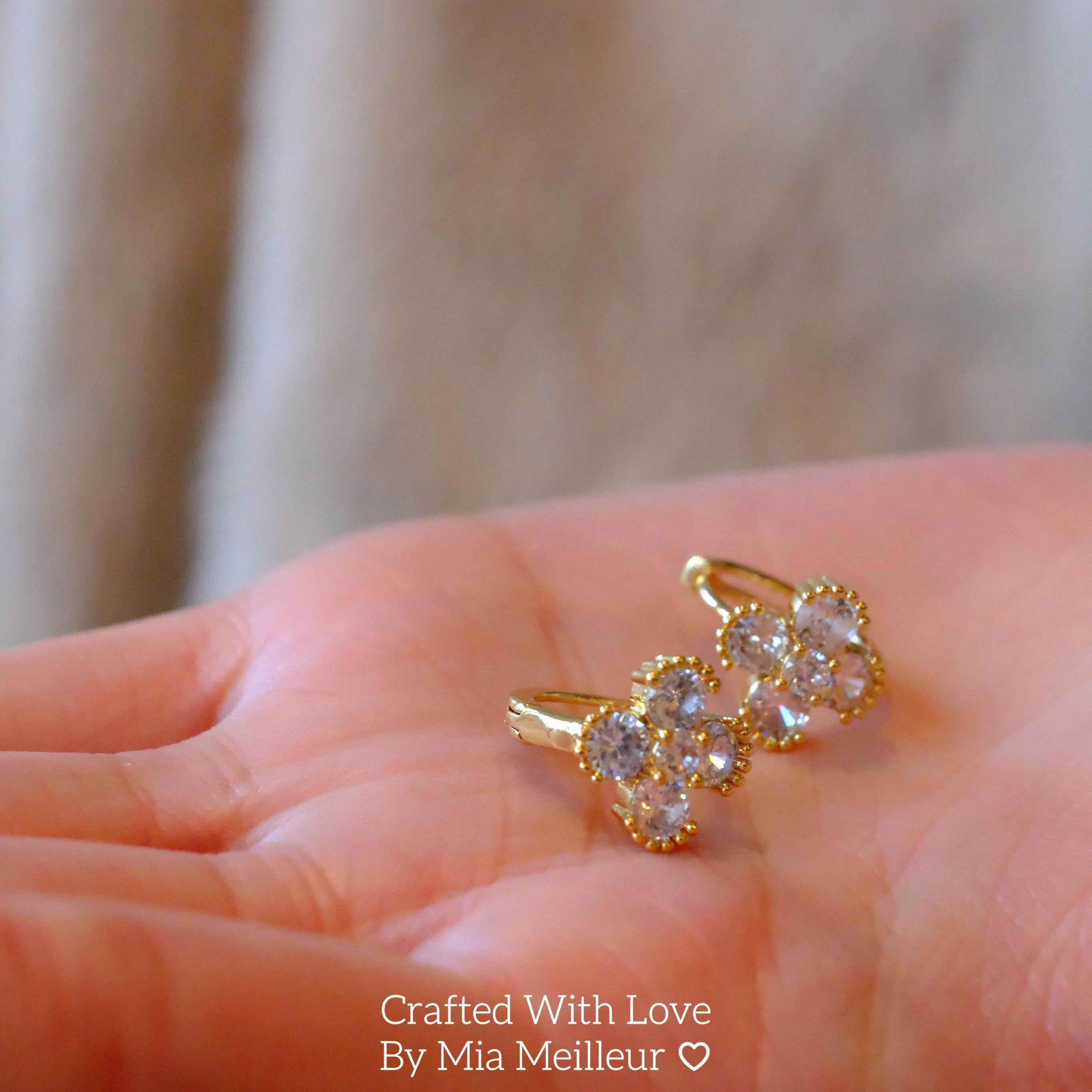 Flower Huggie Hoop Earrings