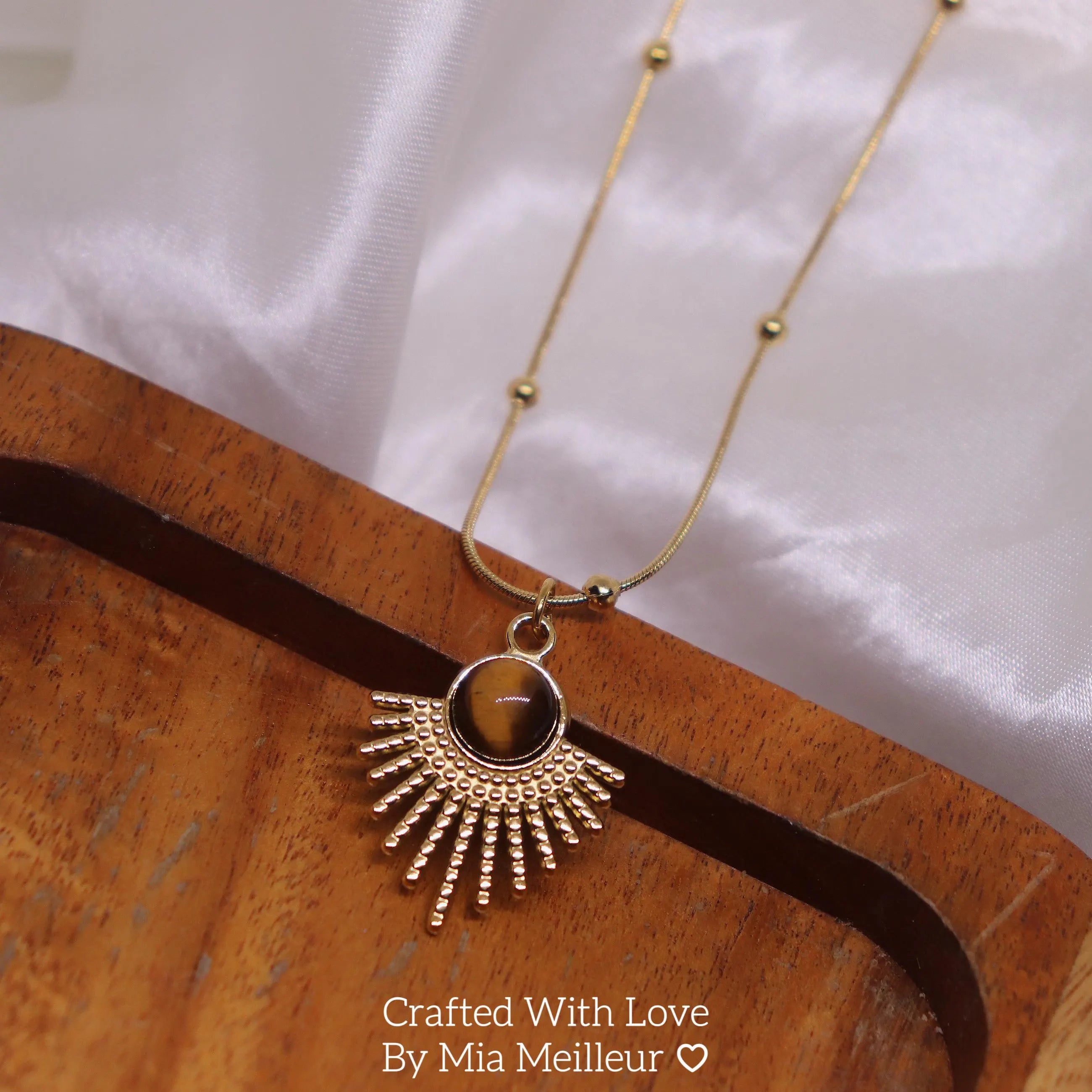 Vintage Sunburst Tiger’s Eye Necklace MN040