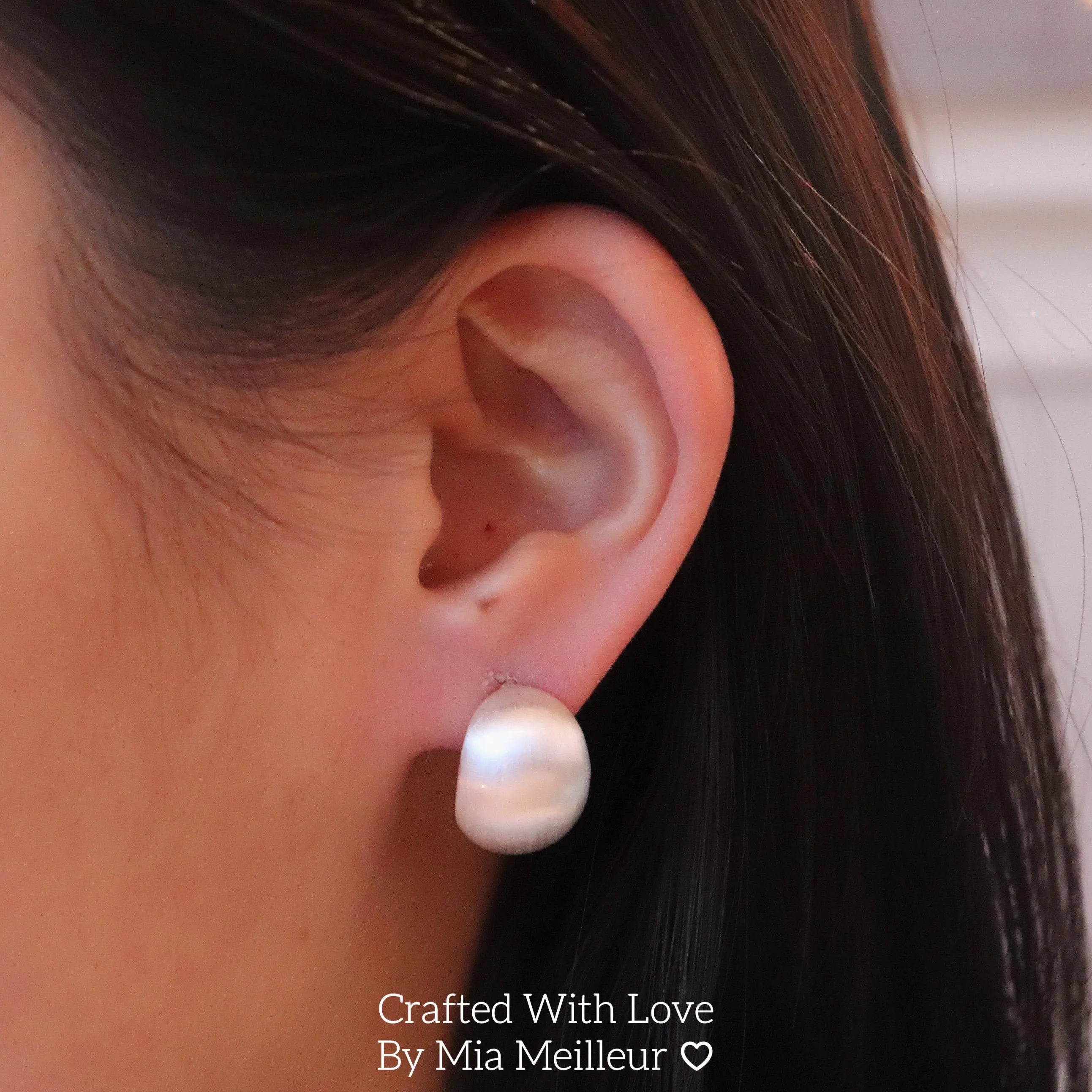 Silver Matt Brushed Stud Earrings