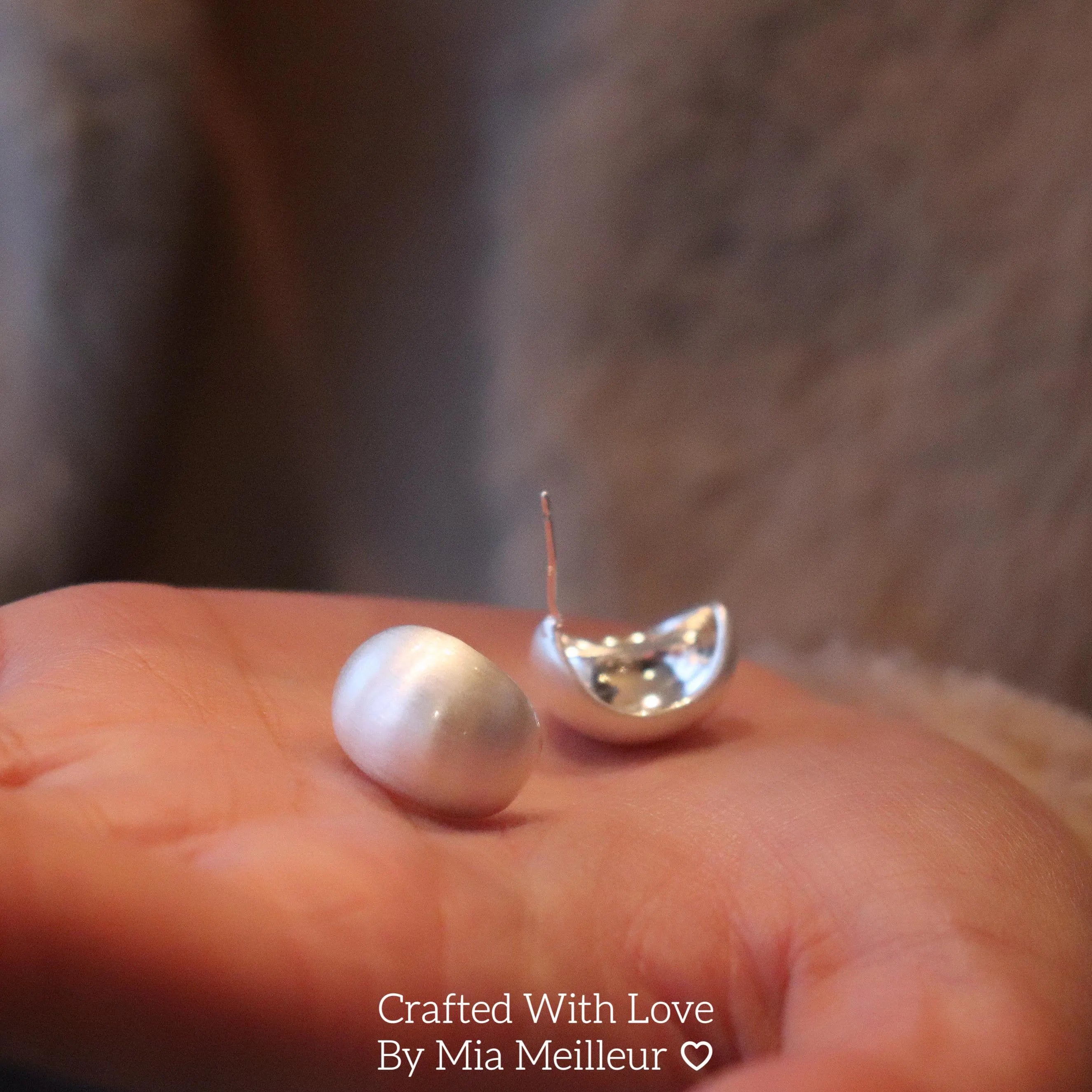 Silver Matt Brushed Stud Earrings