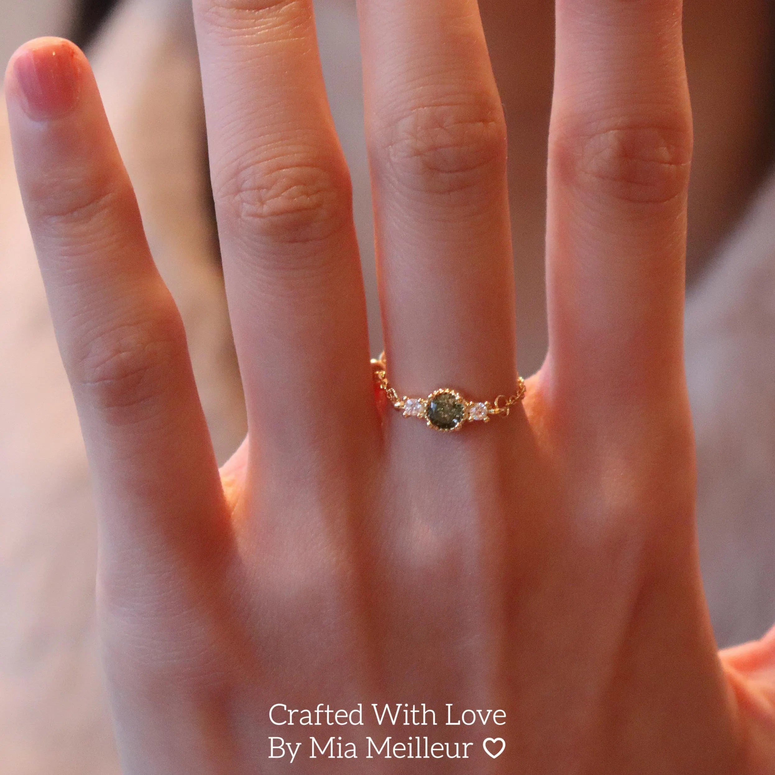 Dainty Gold Chain Ring