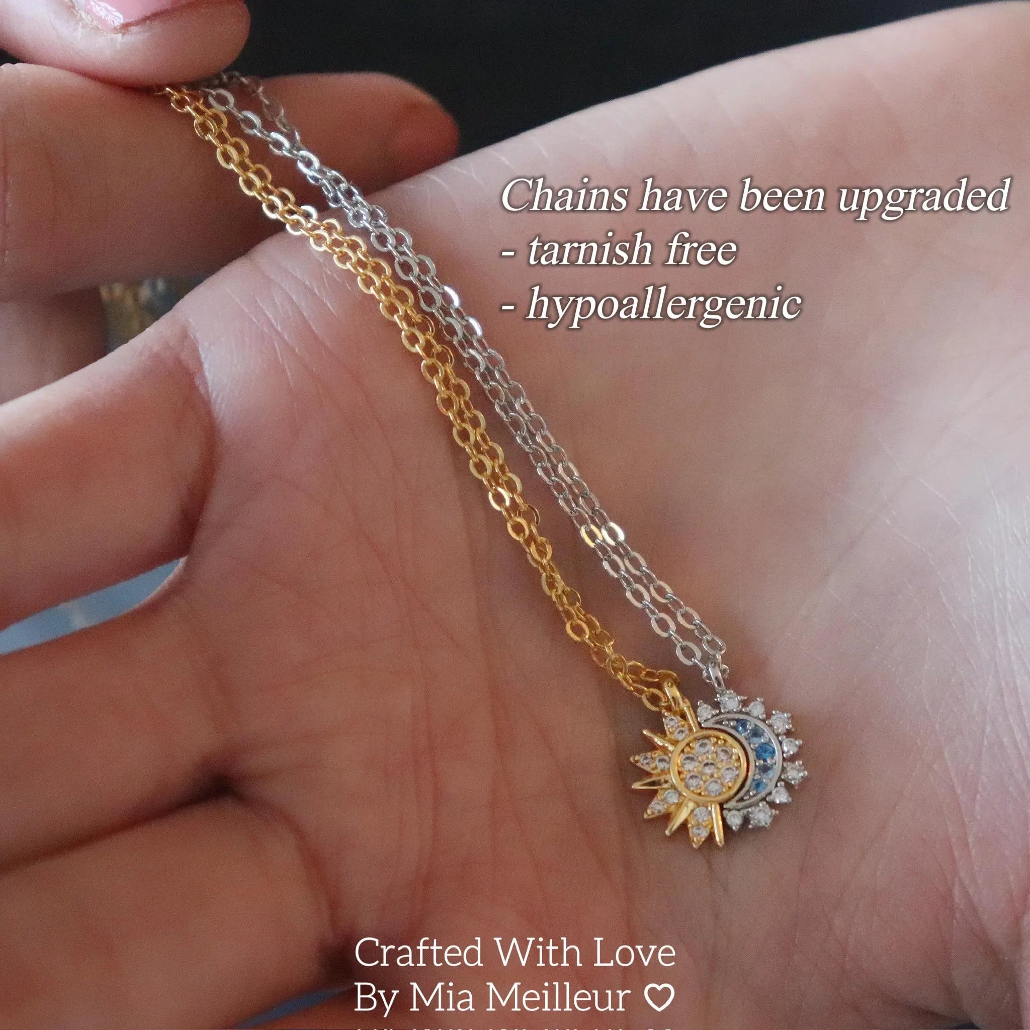 Sun and Moon Necklace, Sunshine and Moonlight Necklace