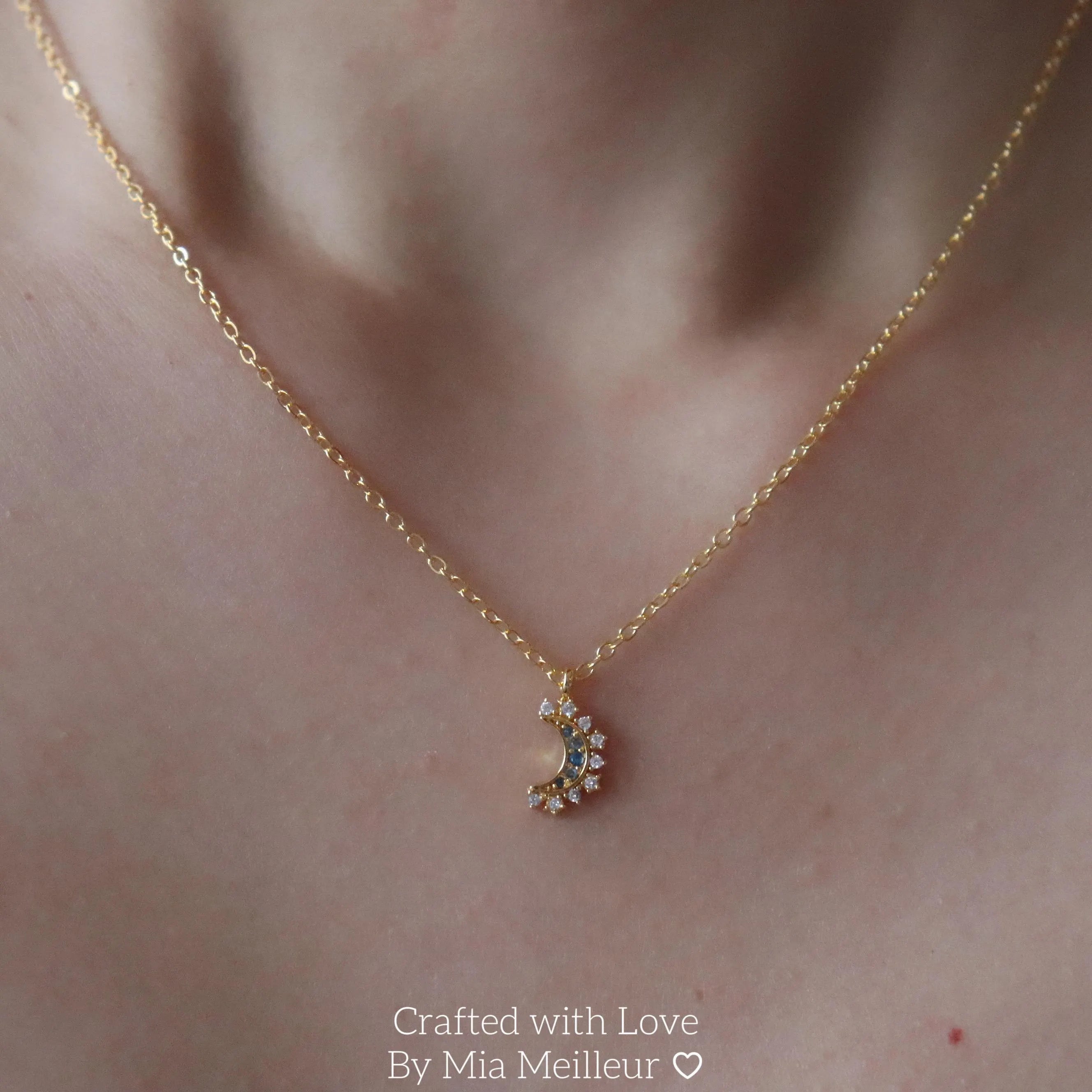 Silver Sun Necklace, Gold Moon Necklace