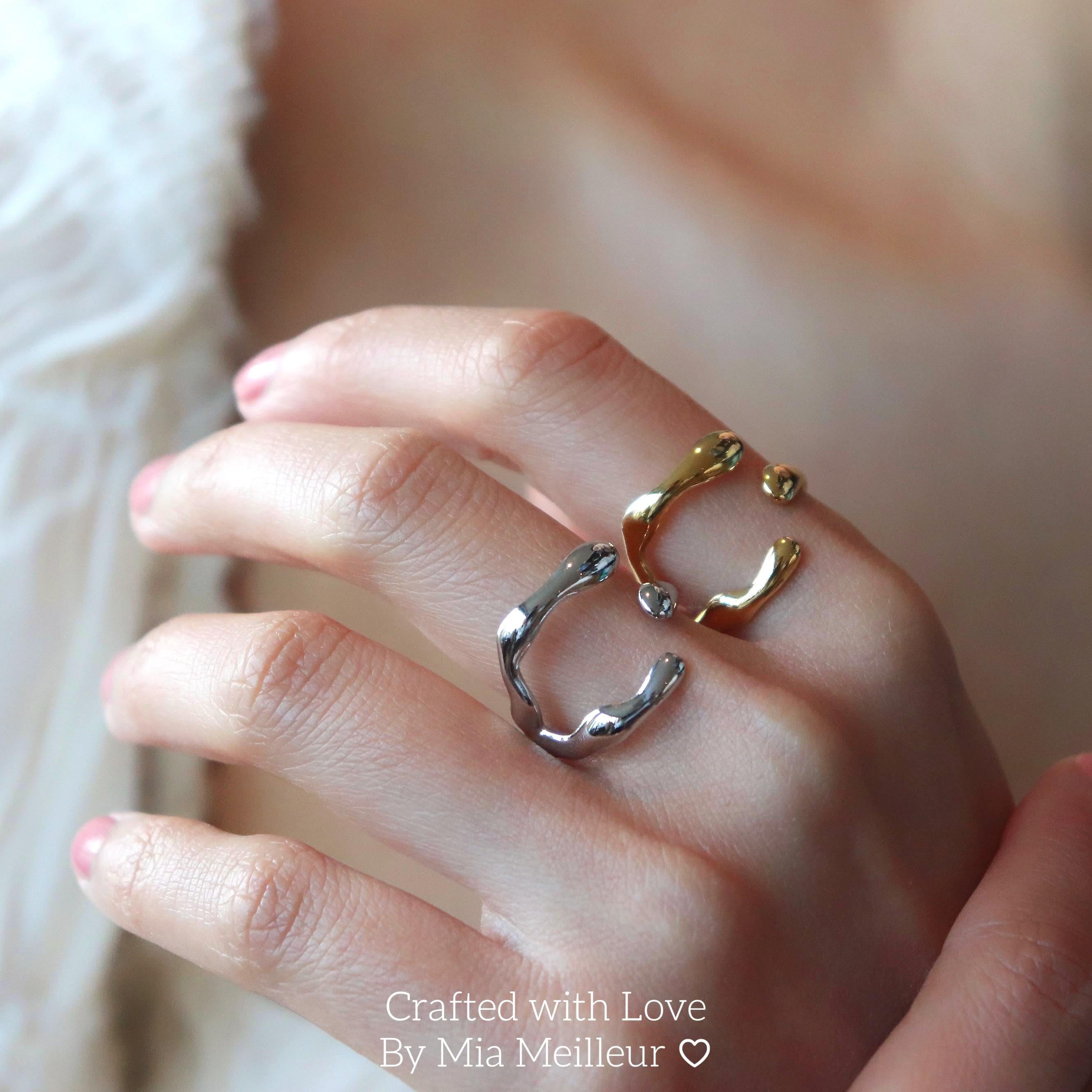 Art Deco Stacking Ring in Gold & Silver