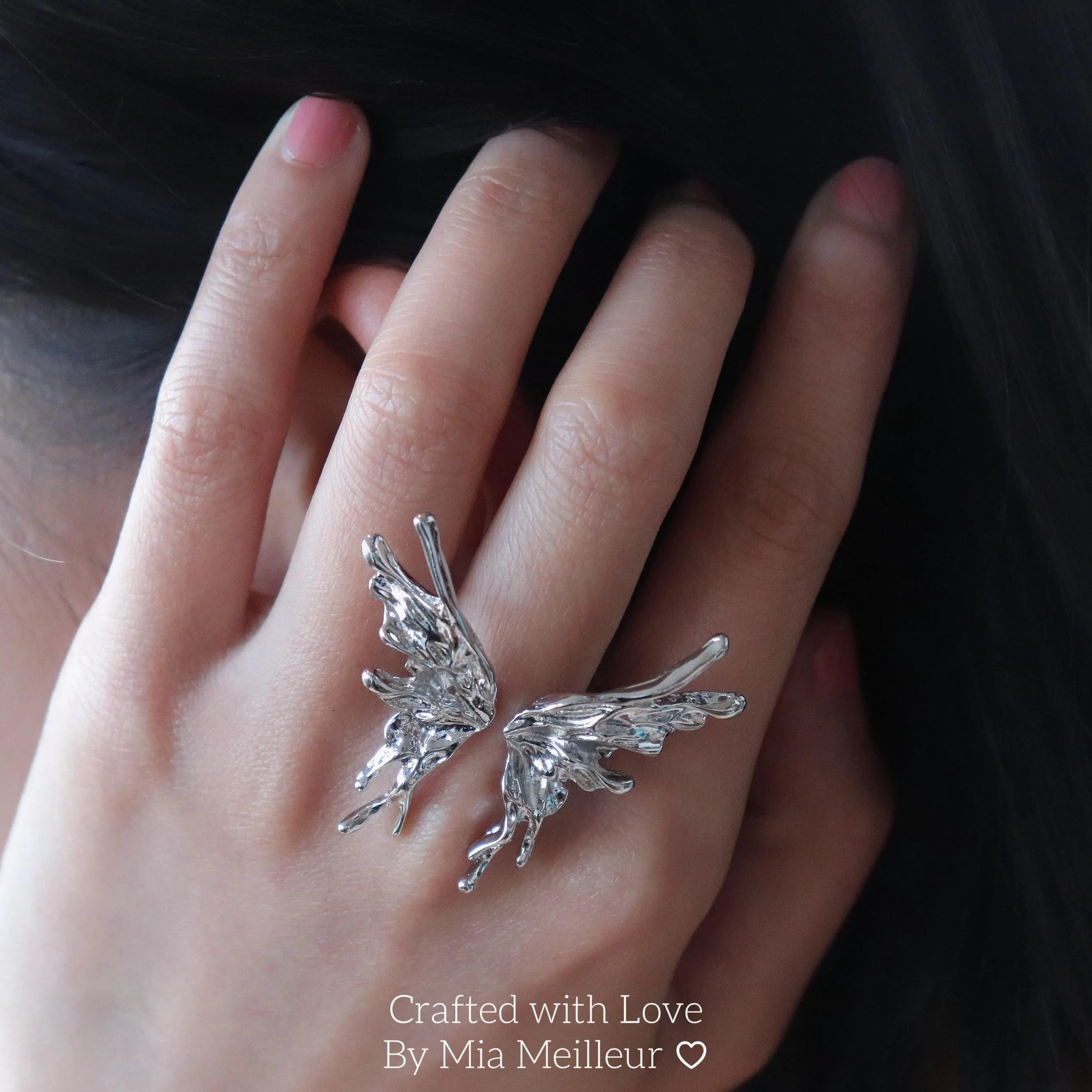 Silver Butterfly Cuff Ring