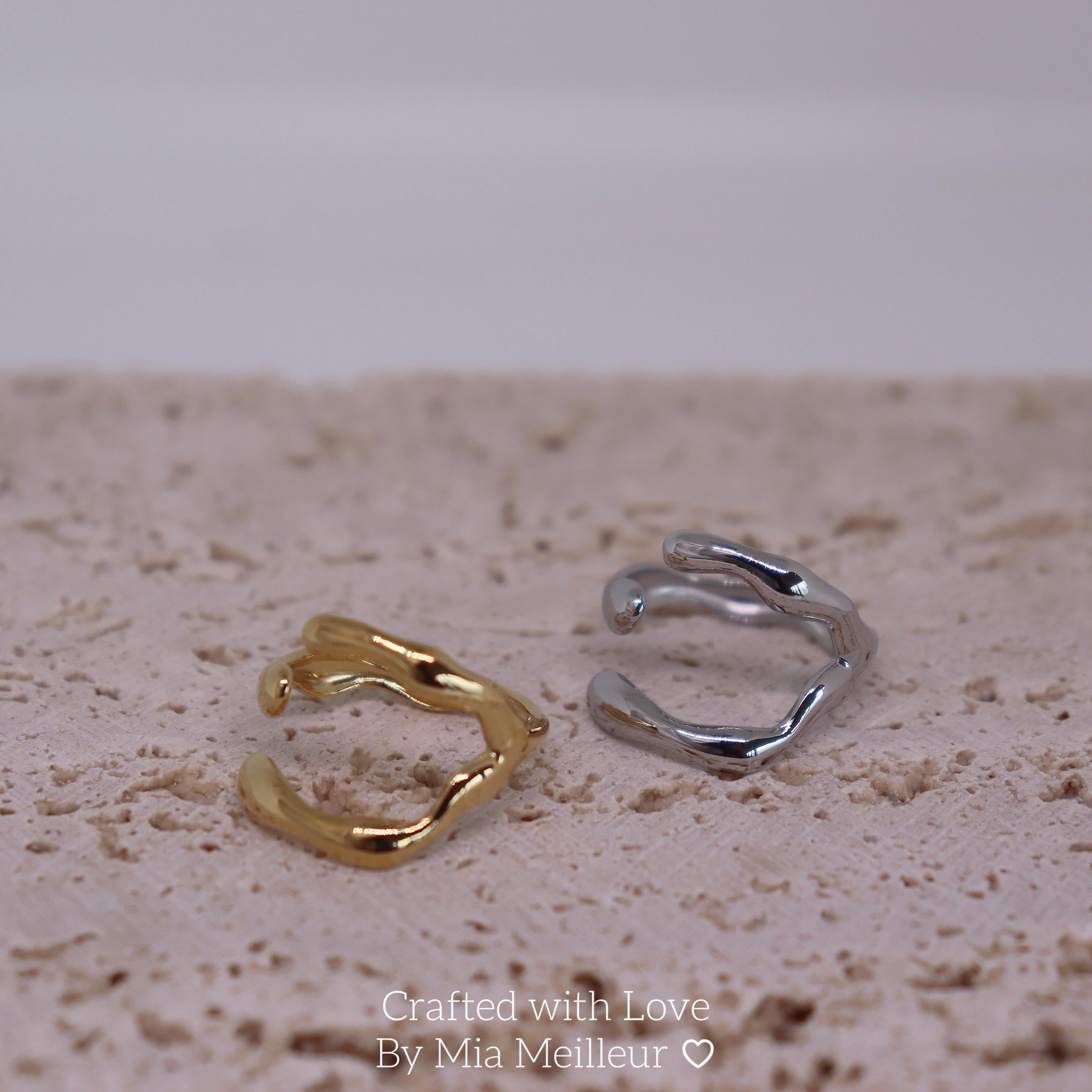 Art Deco Stacking Ring in Gold & Silver