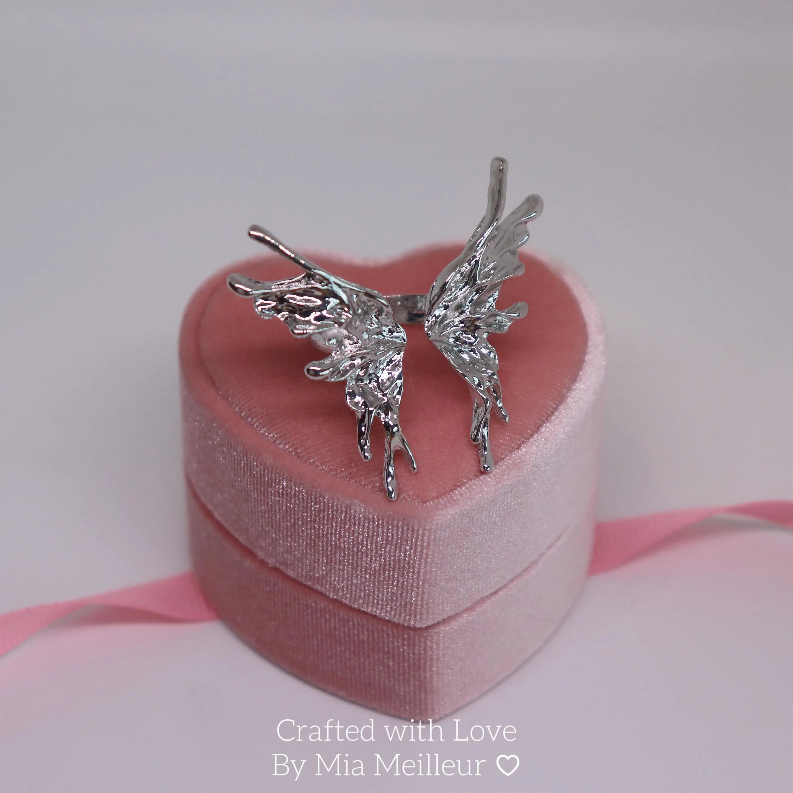 Silver Butterfly Cuff Ring