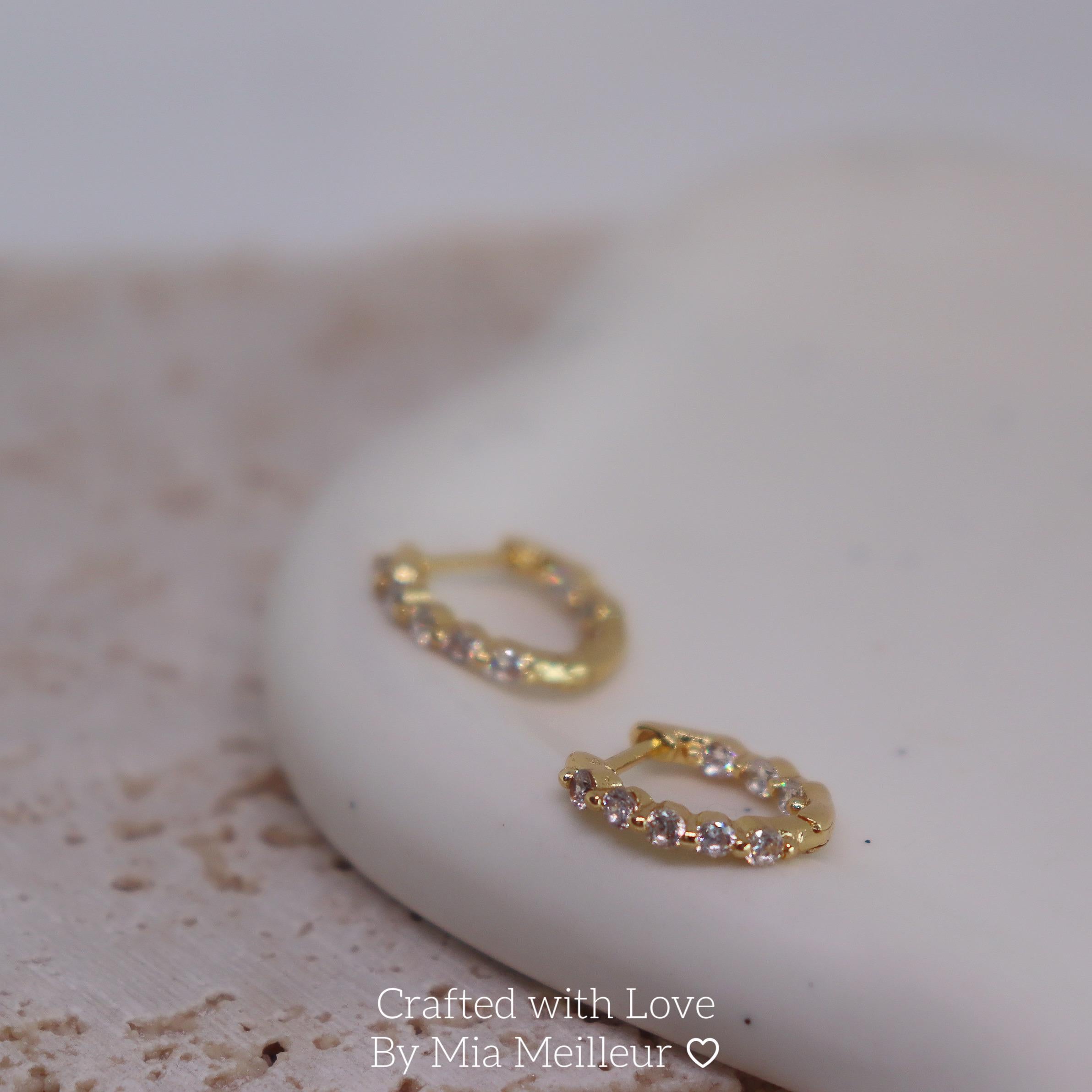 Minimalist Diamond Huggie Earrings