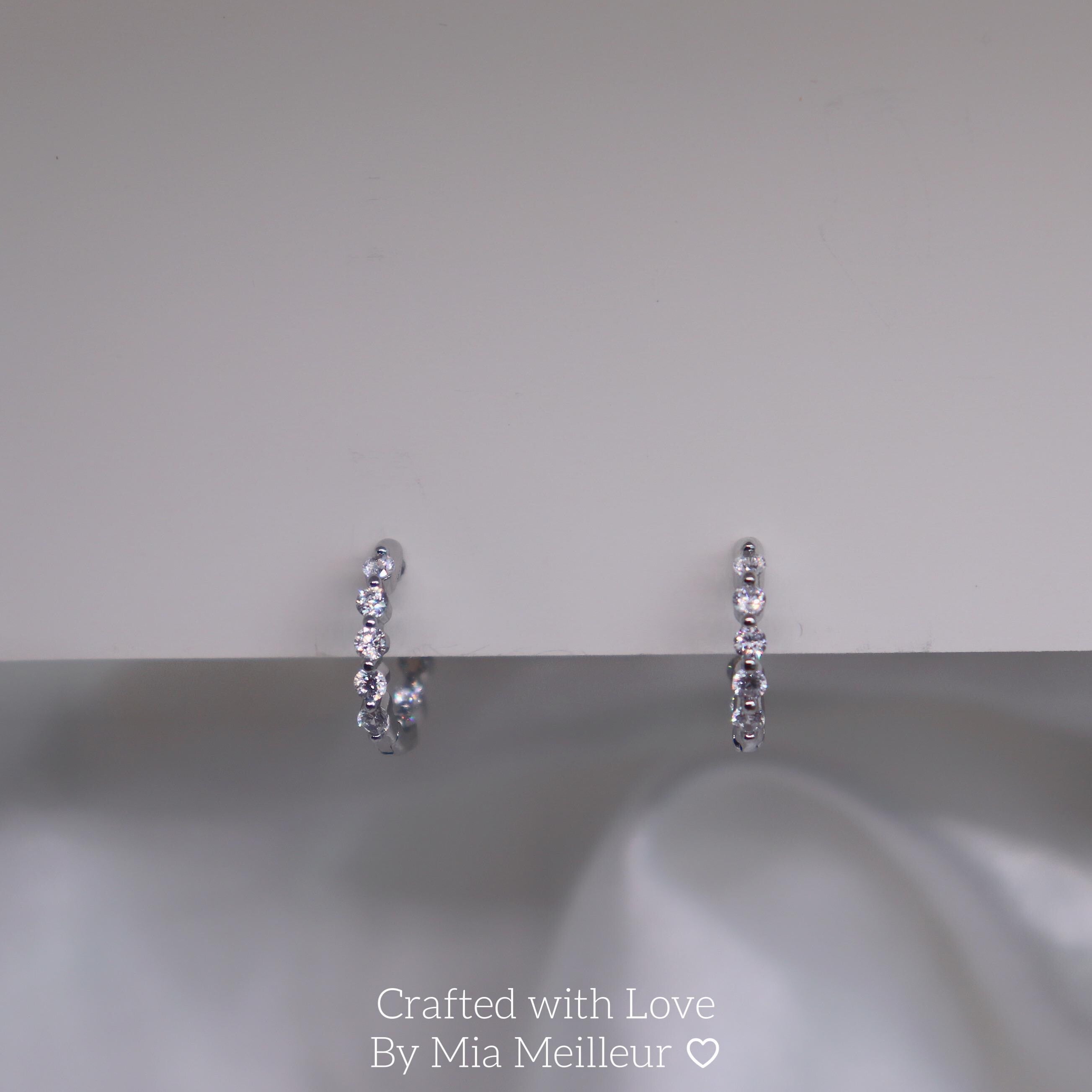 Minimalist Diamond Huggie Earrings