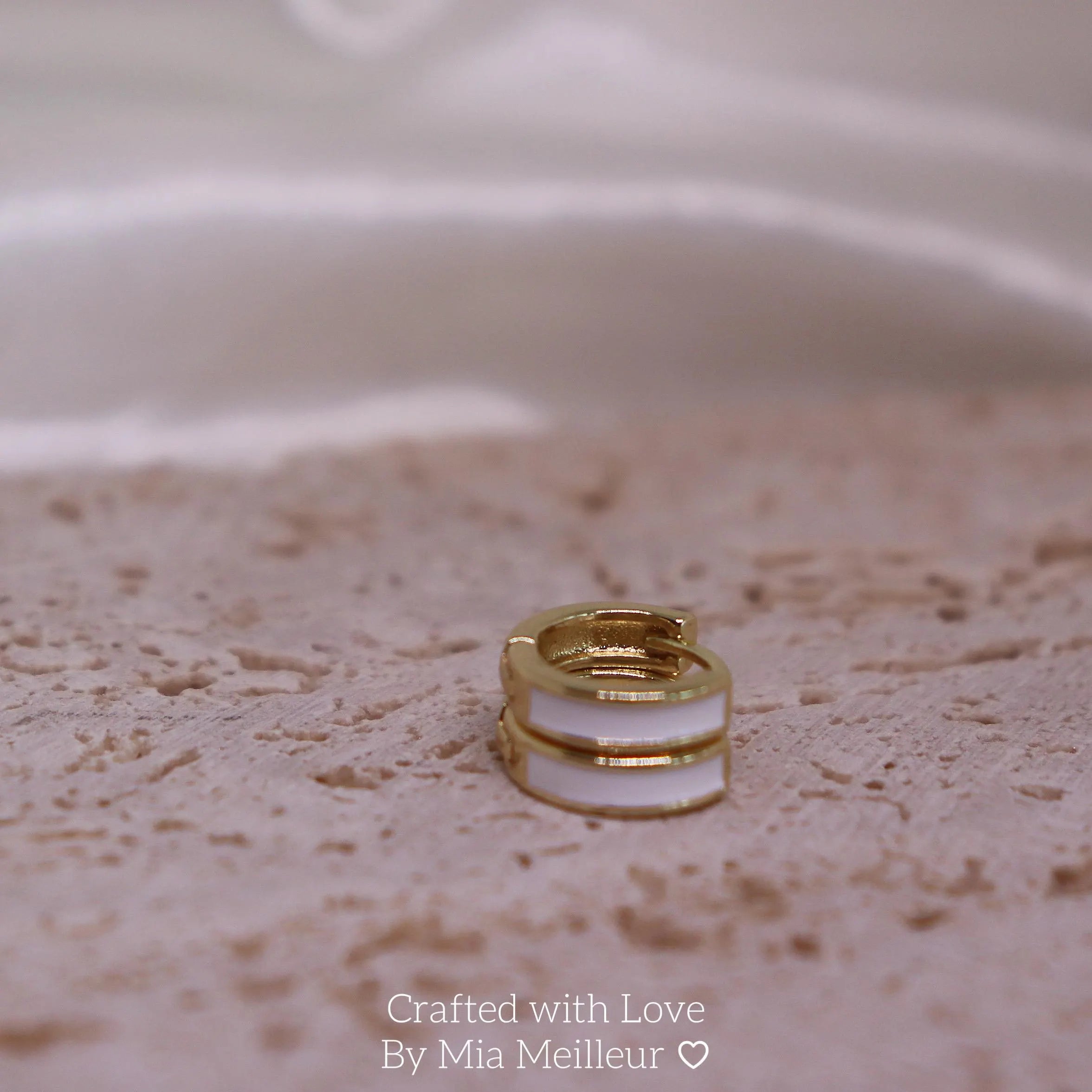 Dainty White Opal Sterling Silver Huggie Earrings