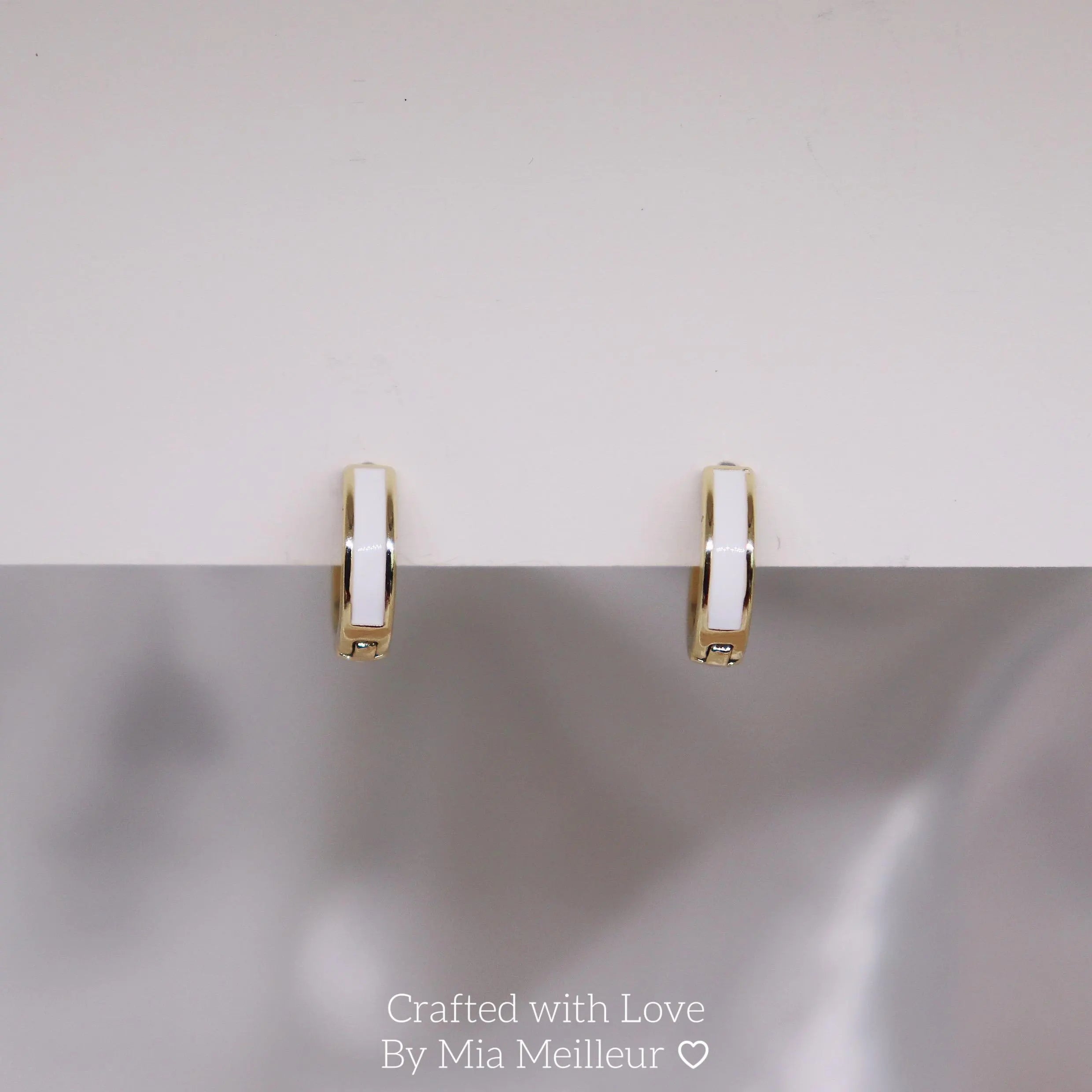 Dainty White Opal Sterling Silver Huggie Earrings