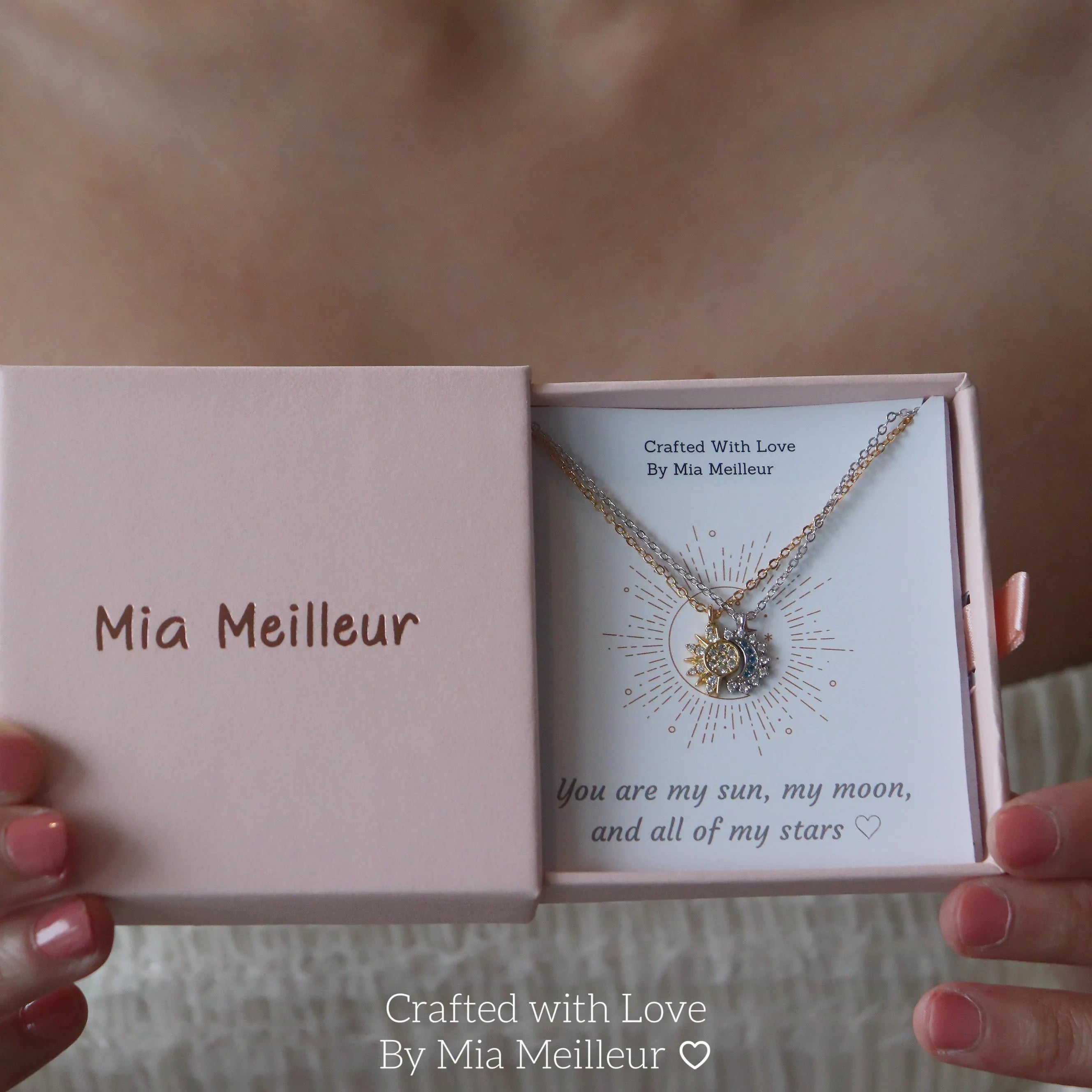 Sun and Moon Necklace, Sunshine and Moonlight Necklace