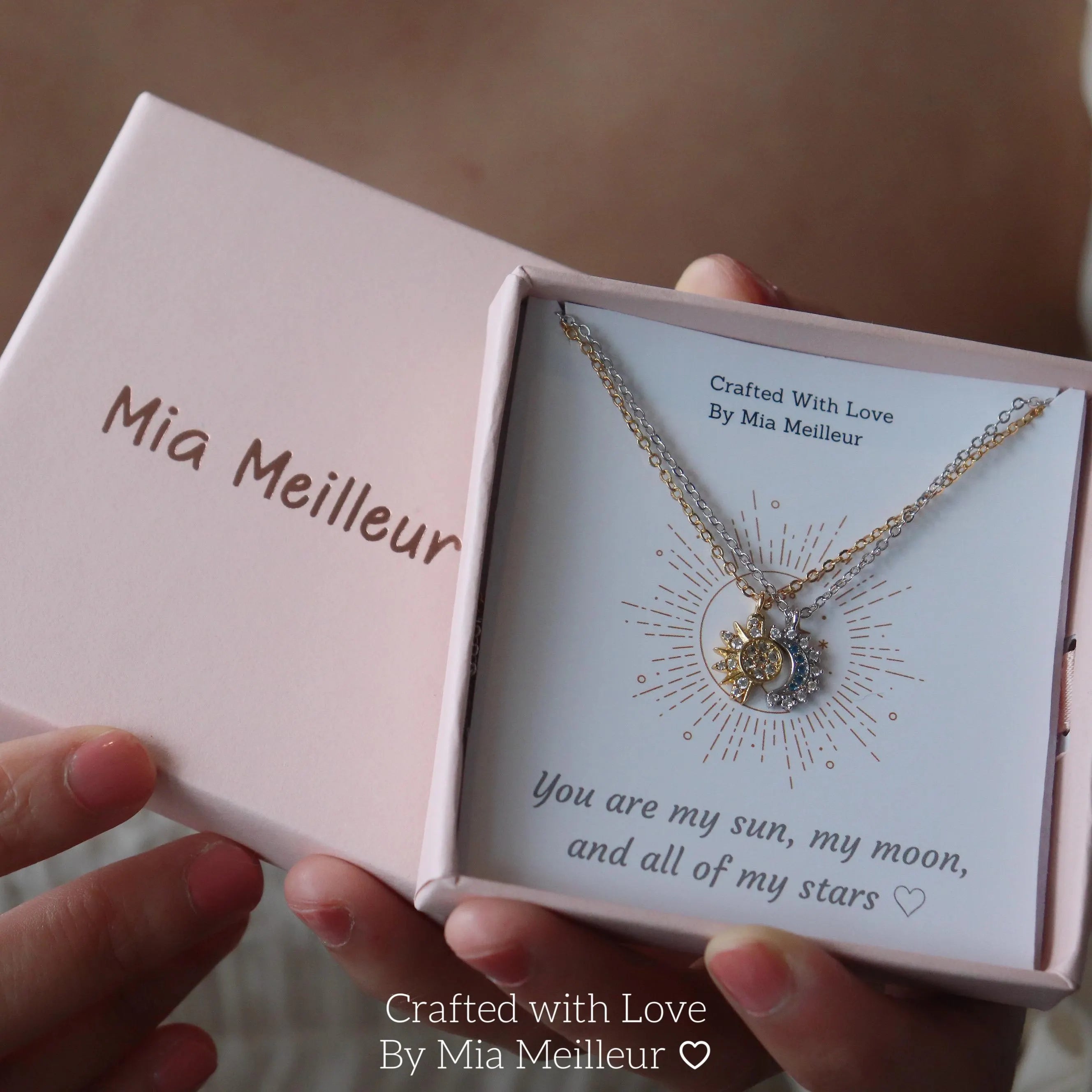 Sun and Moon Necklace, Sunshine and Moonlight Necklace