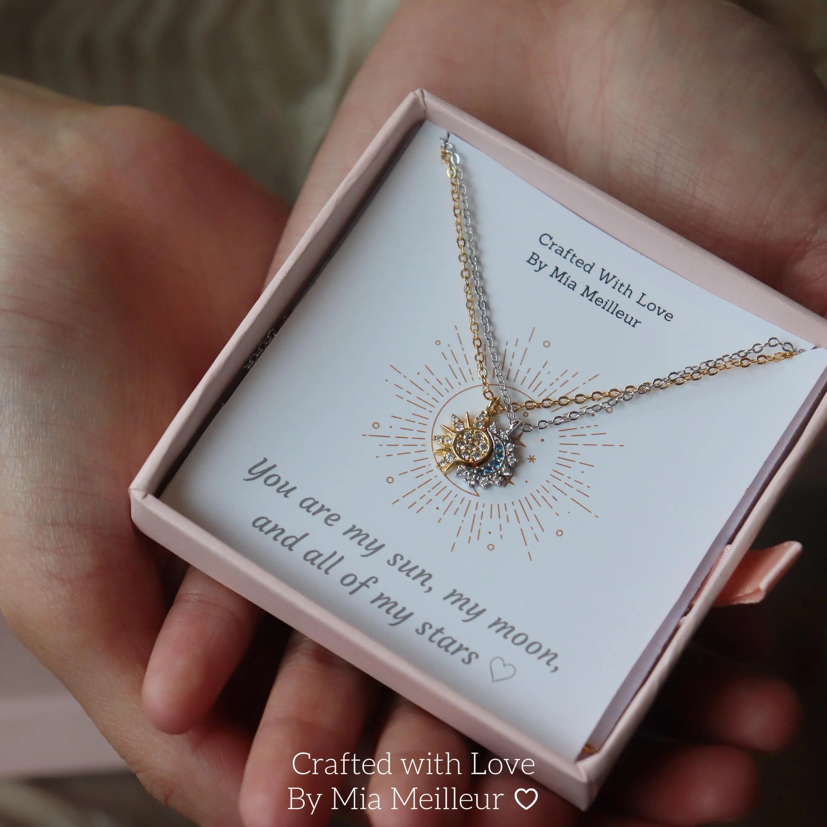 Sun and Moon Necklace, Sunshine and Moonlight Necklace