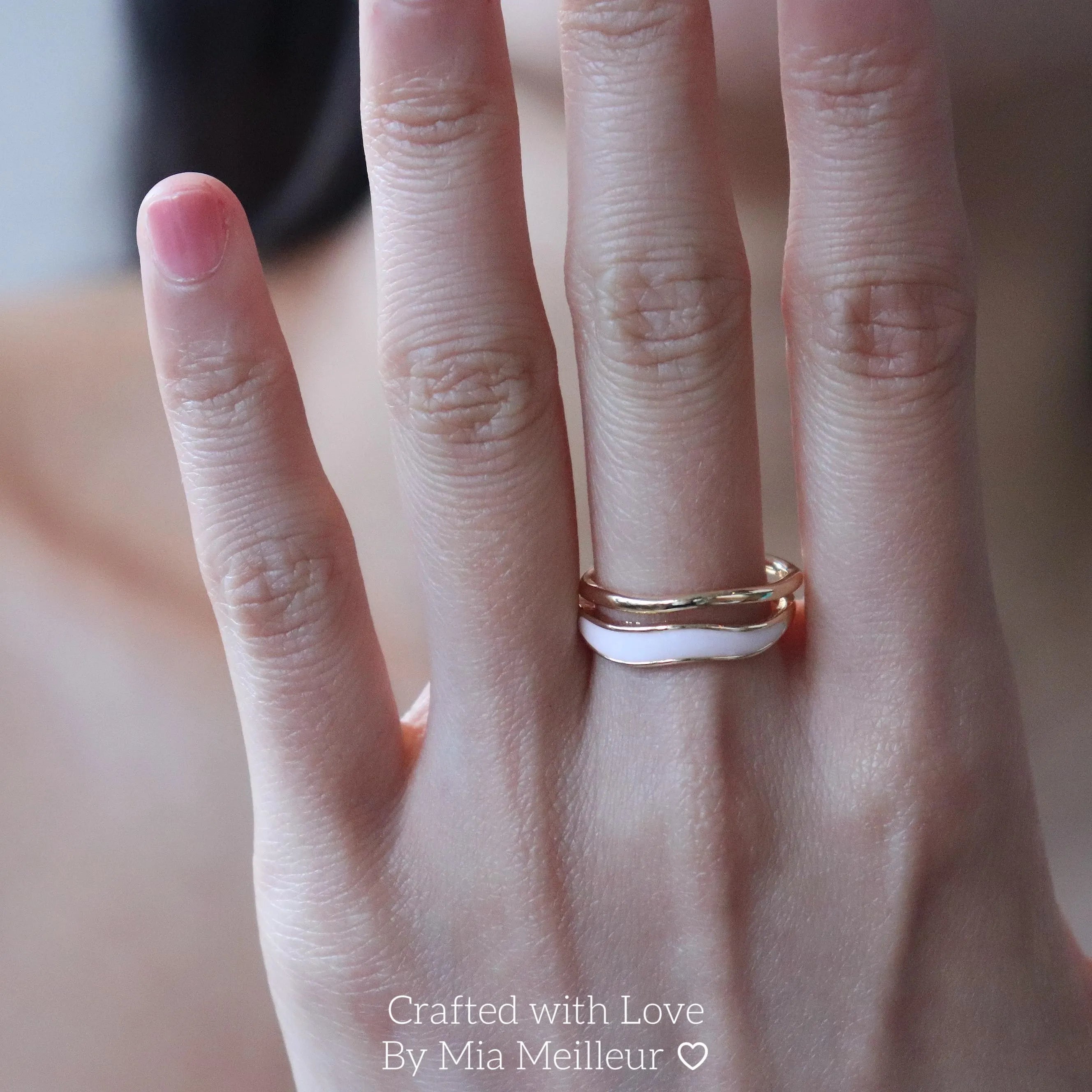 White Enamel Ring