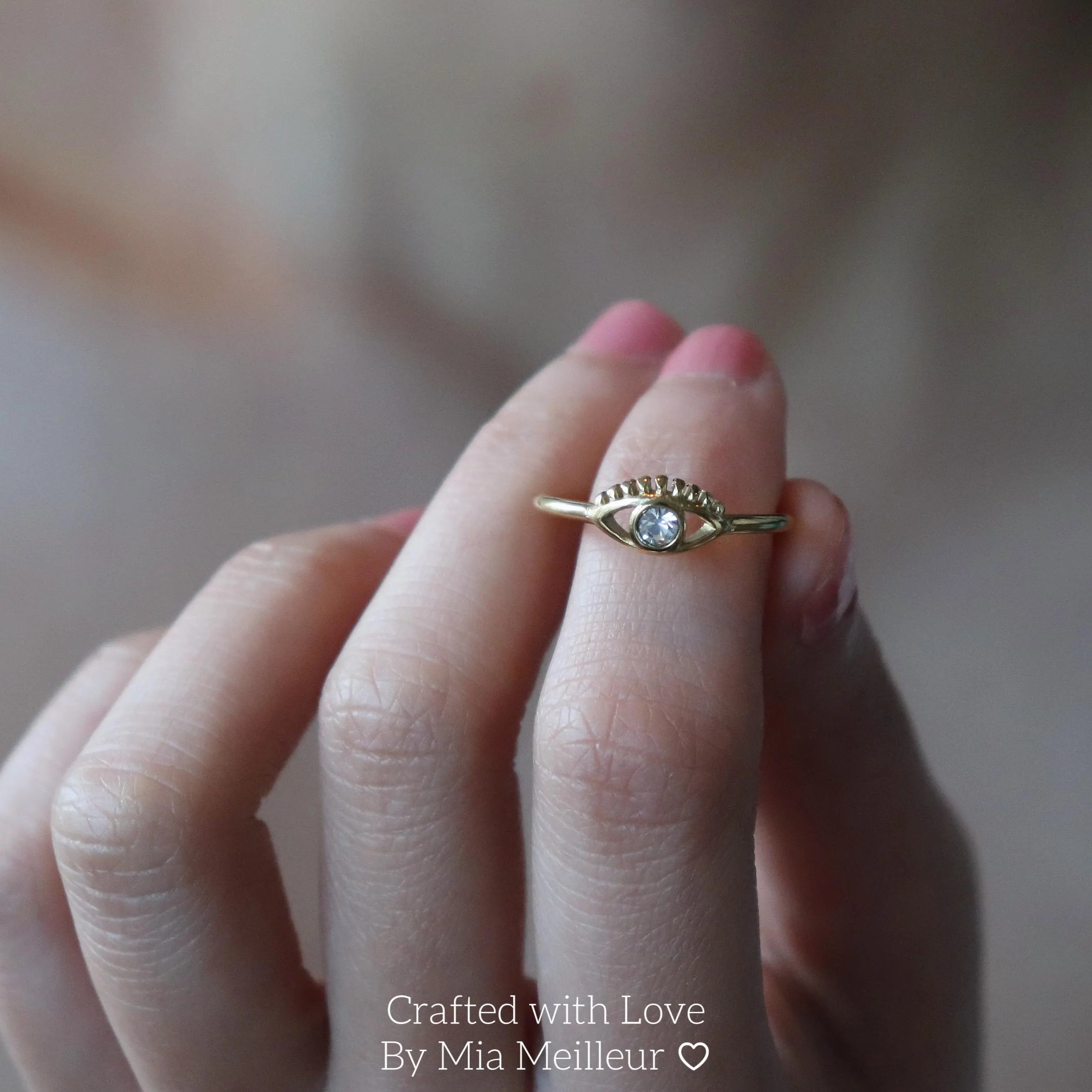 Evil Eye Diamond Ring