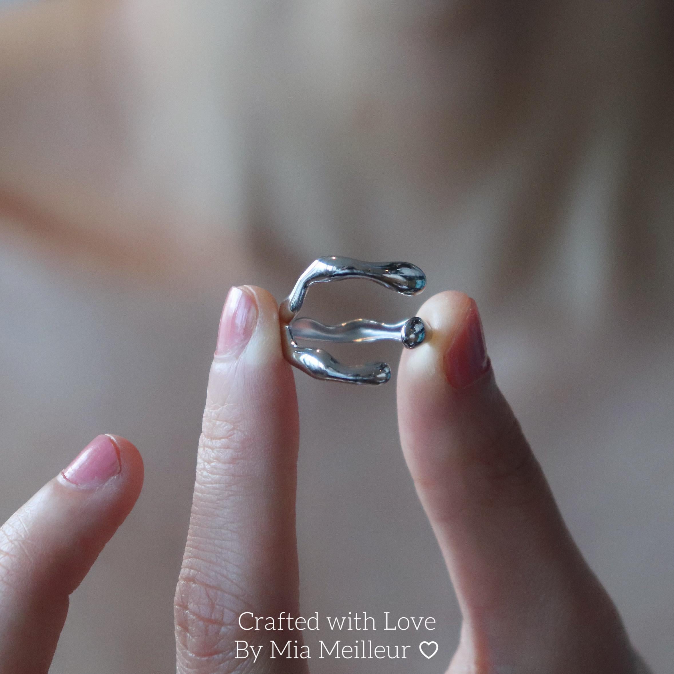 Art Deco Stacking Ring in Gold & Silver