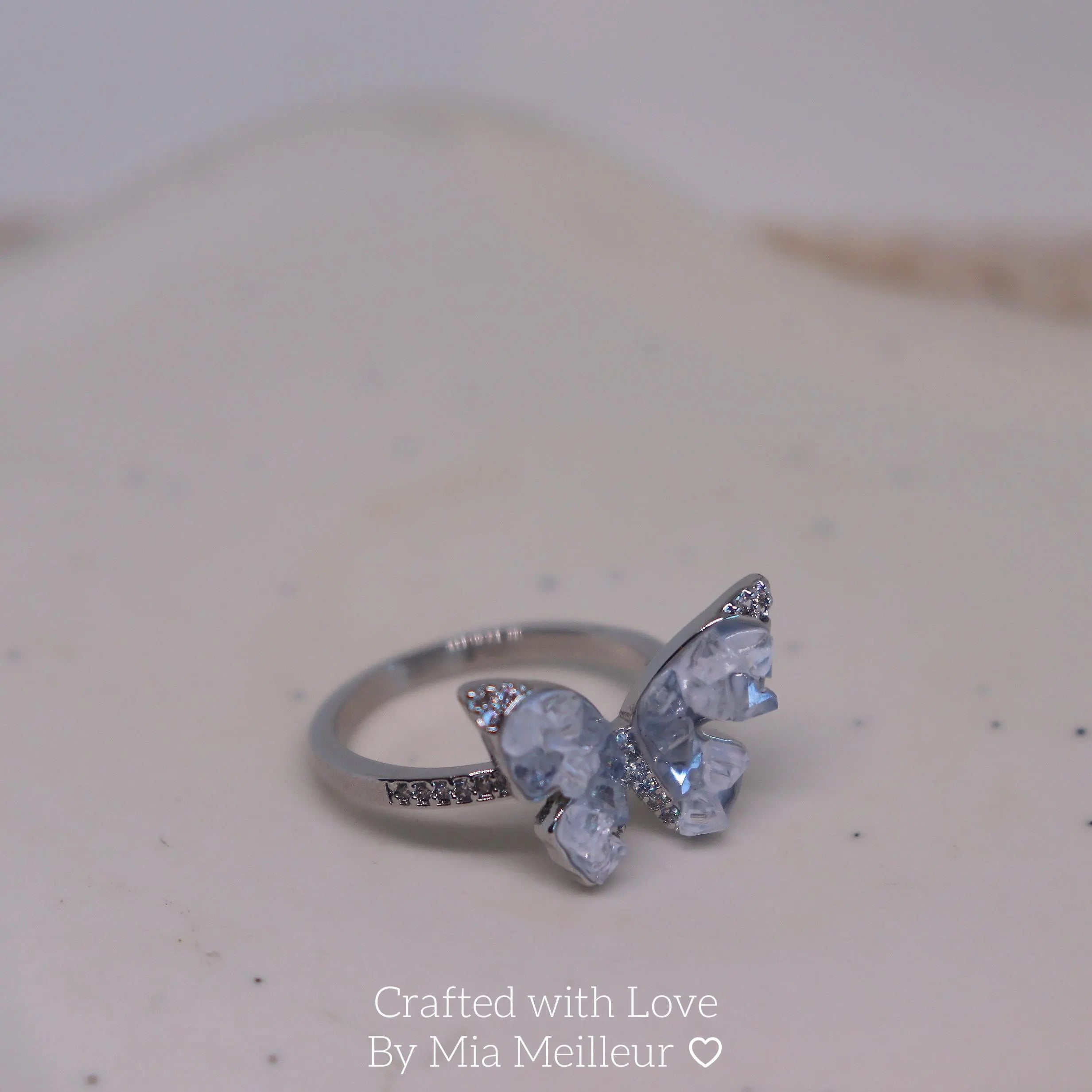 Blue Butterfly Open Ring
