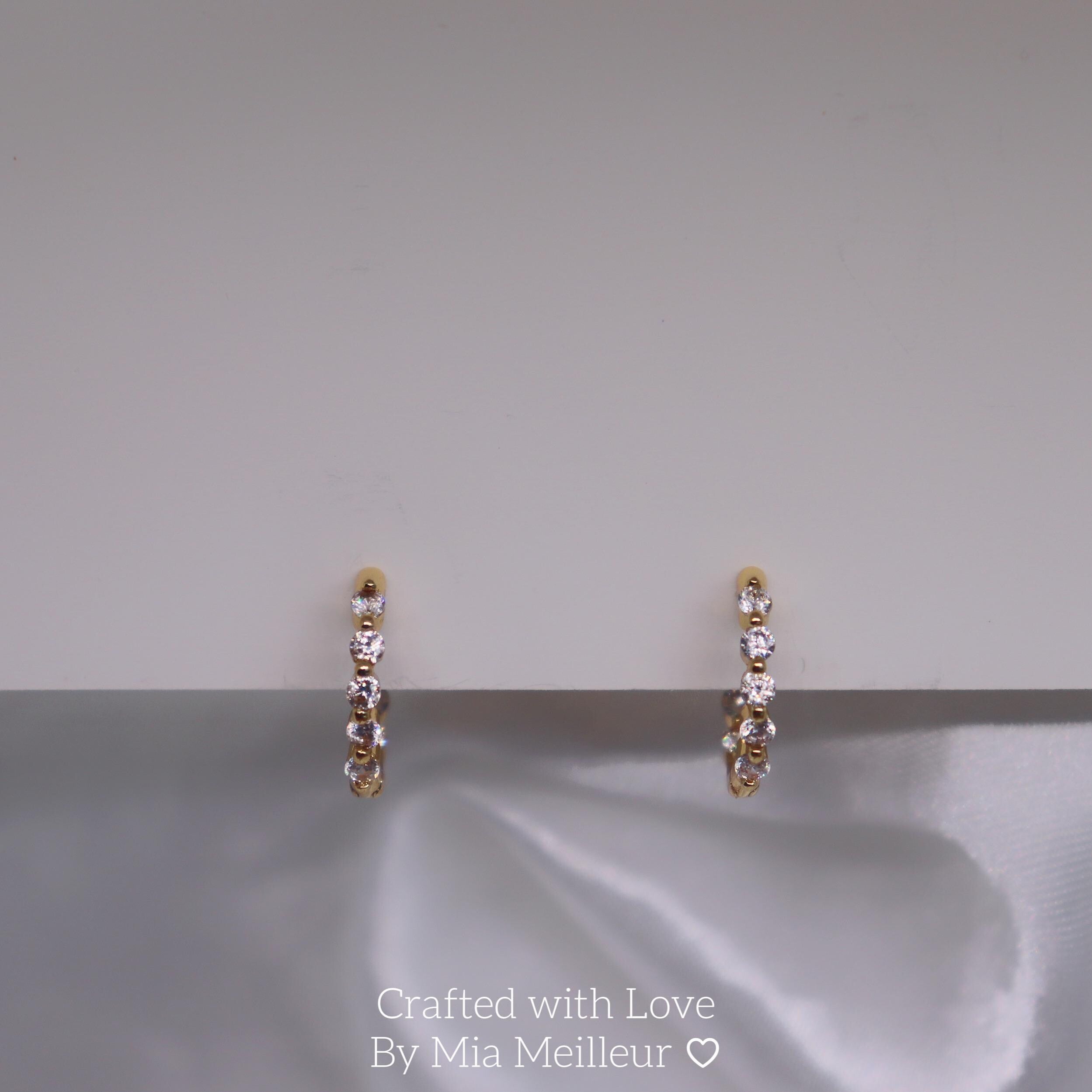 Minimalist Diamond Huggie Earrings