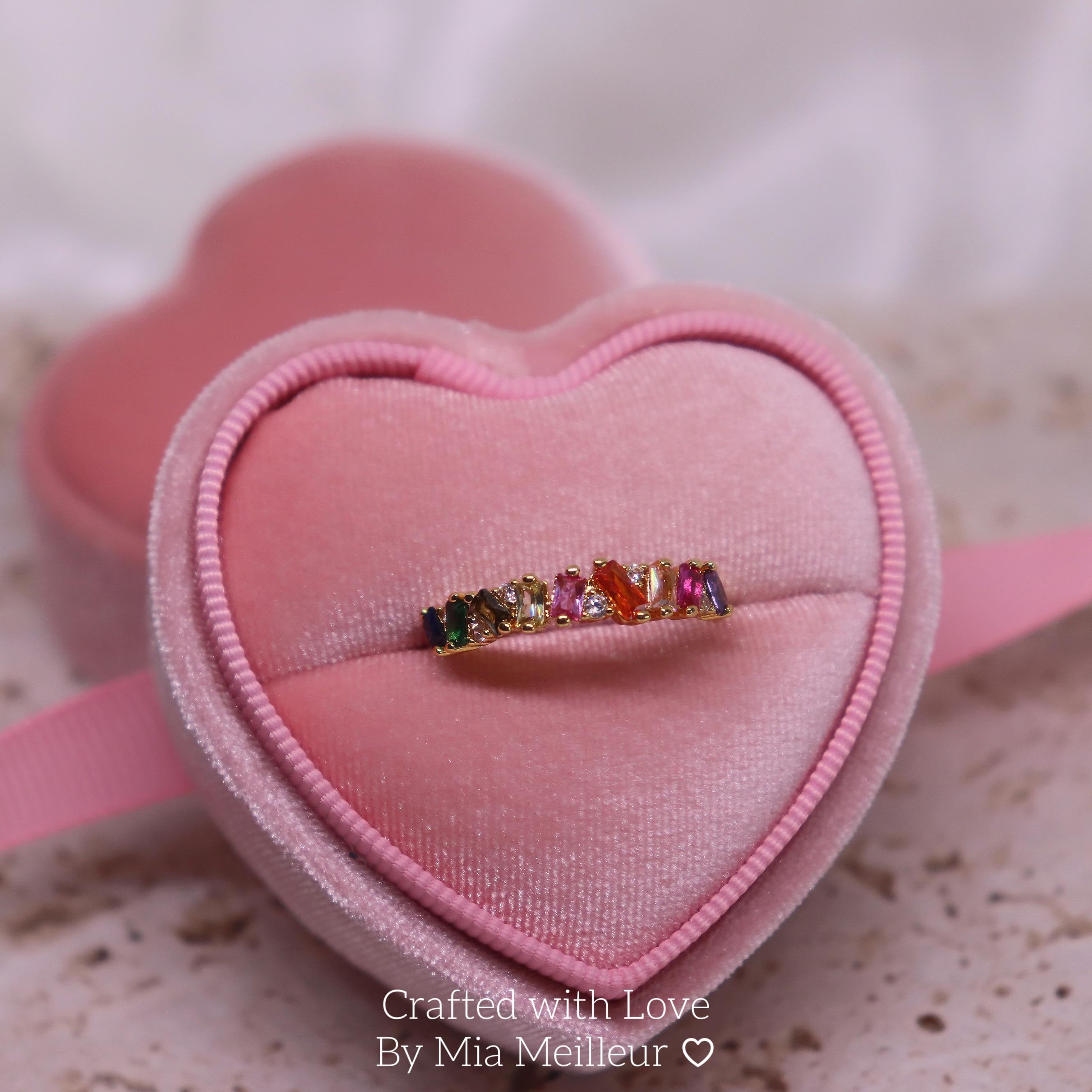 Rainbow Gemstone Gold Eternity Band MR028