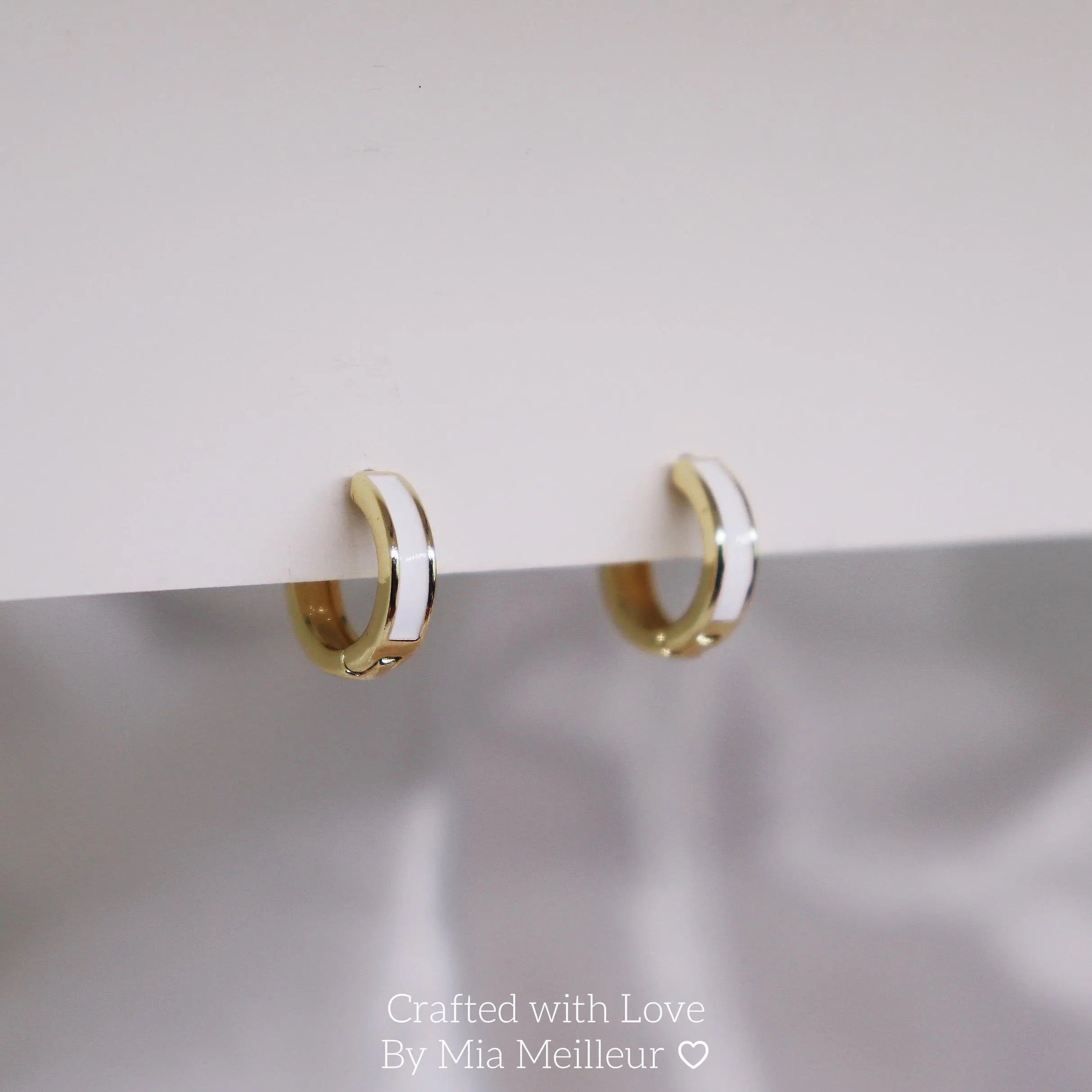 Dainty White Opal Sterling Silver Huggie Earrings
