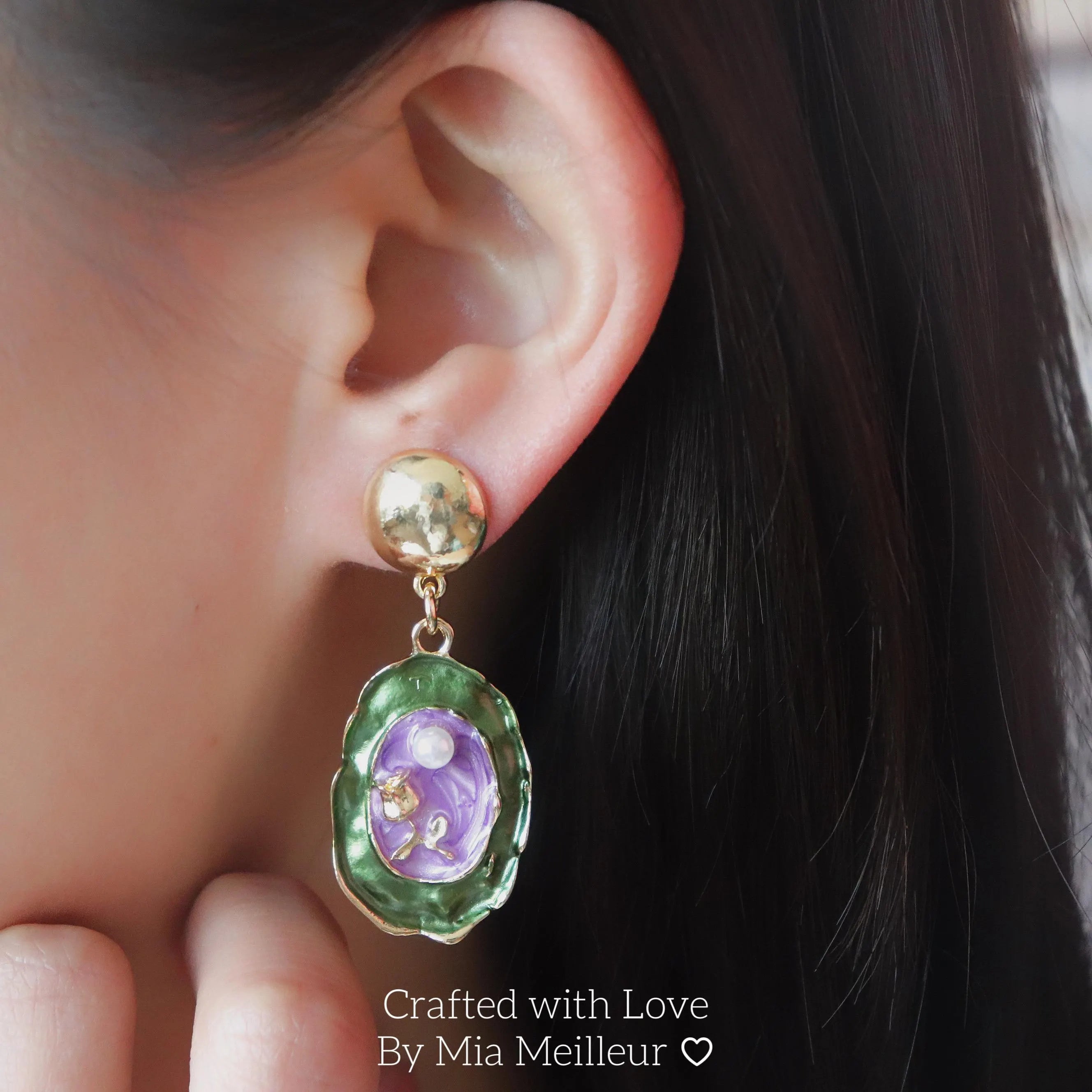 Pearl Flower Gold Drop Earrings