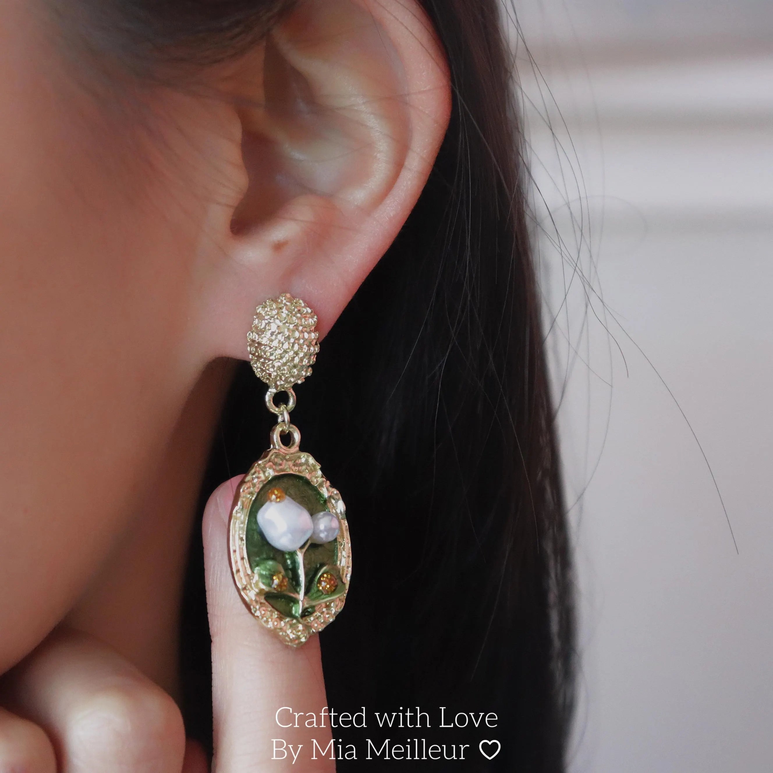 Enamel Oil Painting Earrings