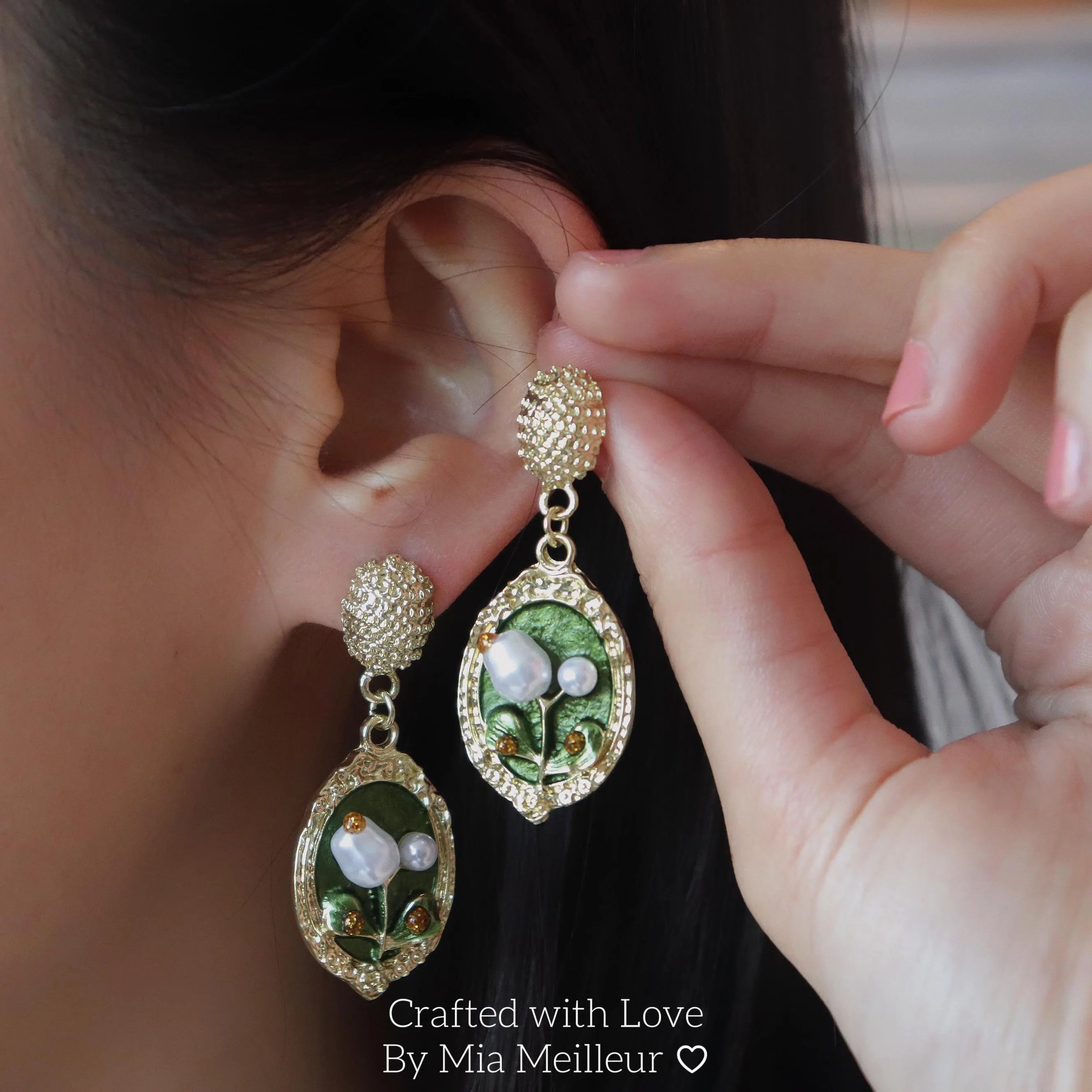 Enamel Oil Painting Earrings